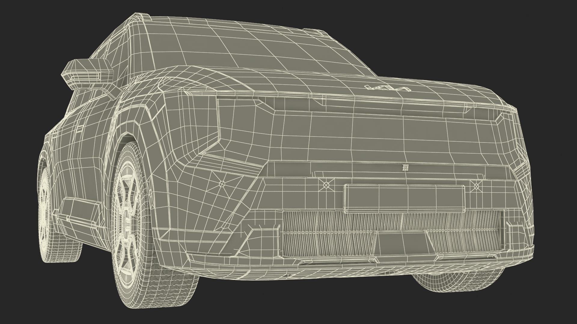 3D model KIA EV9 Luxury SUV Black Simplified