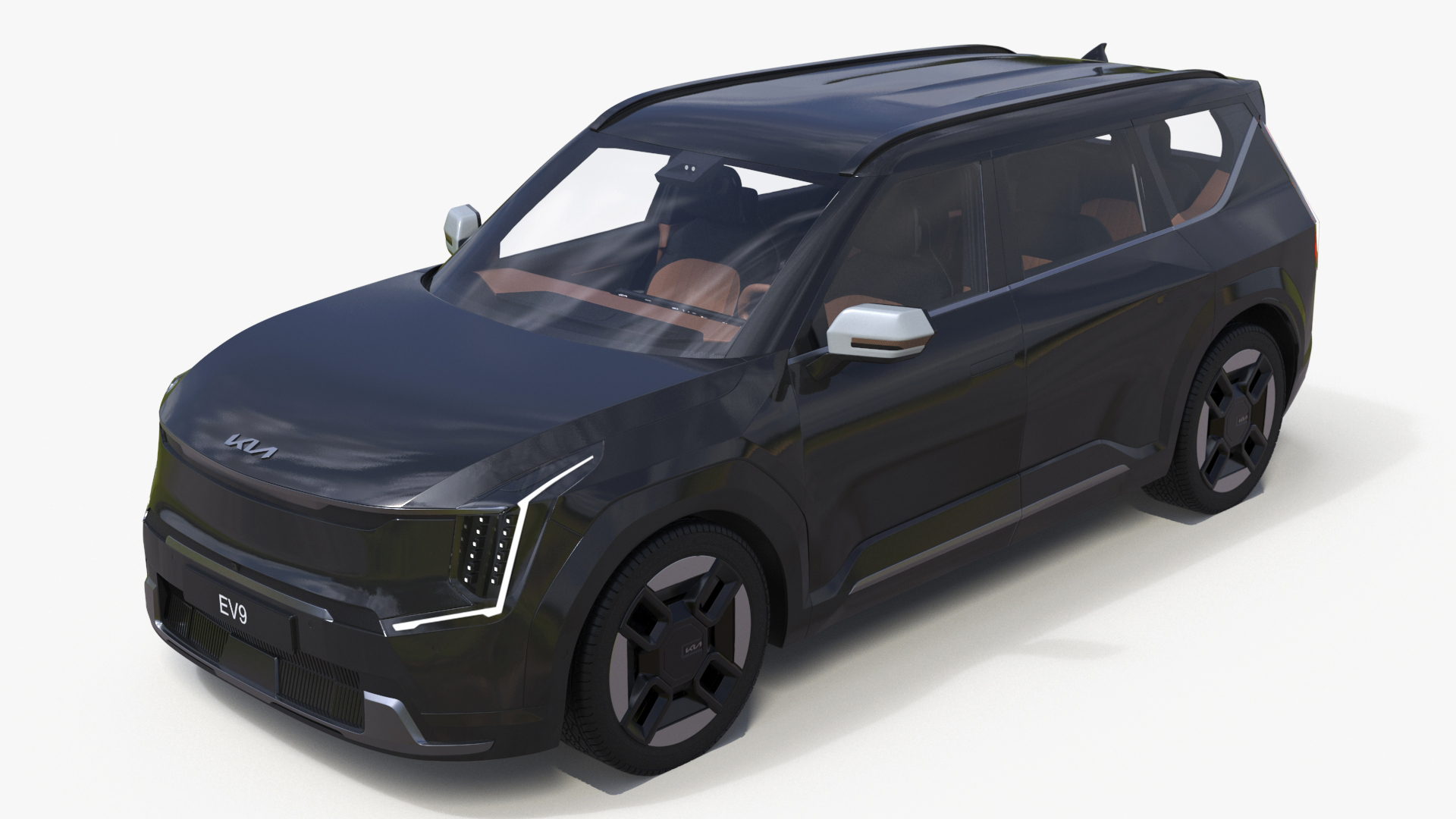 3D model KIA EV9 Luxury SUV Black Simplified