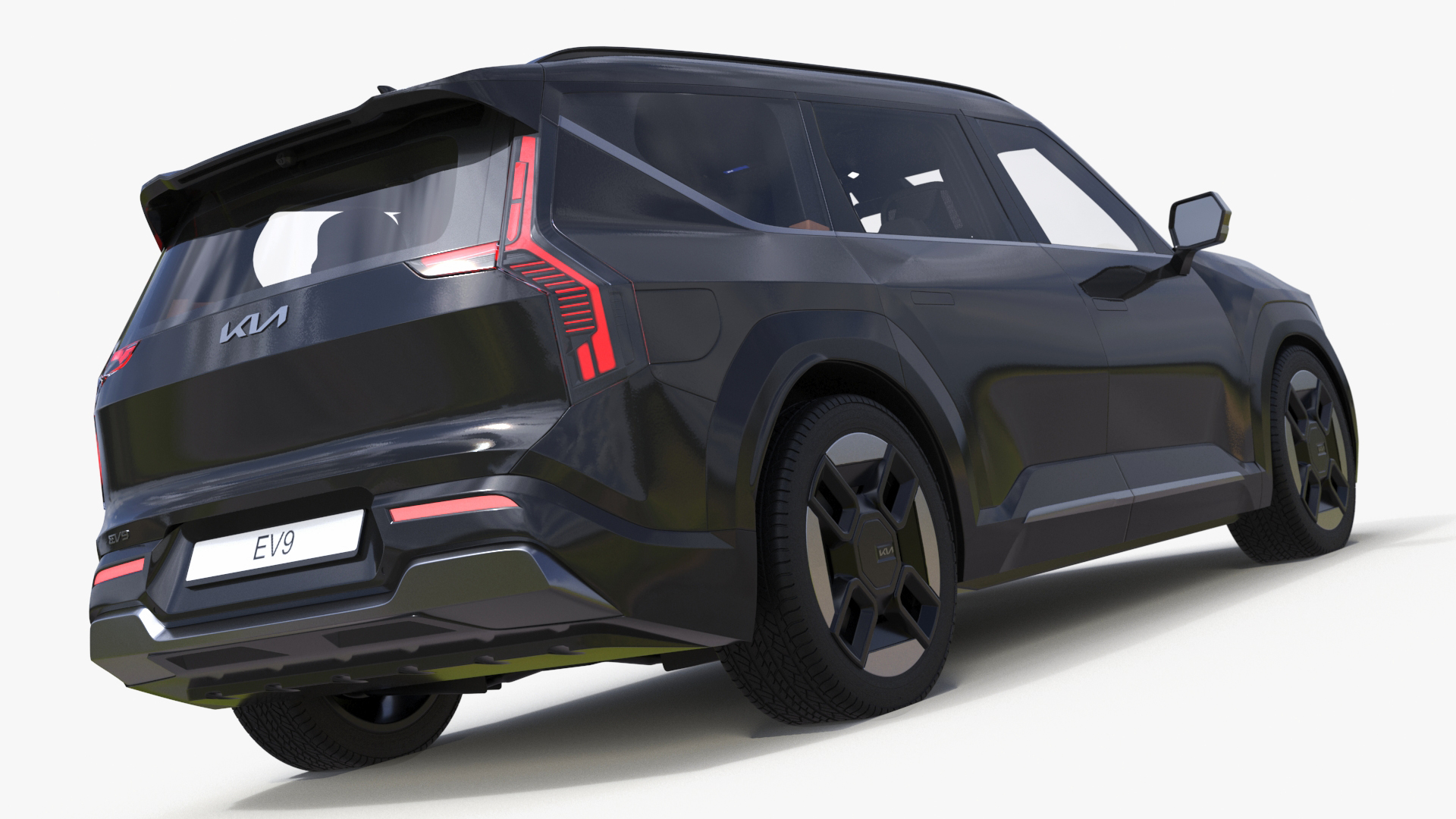 3D model KIA EV9 Luxury SUV Black Simplified