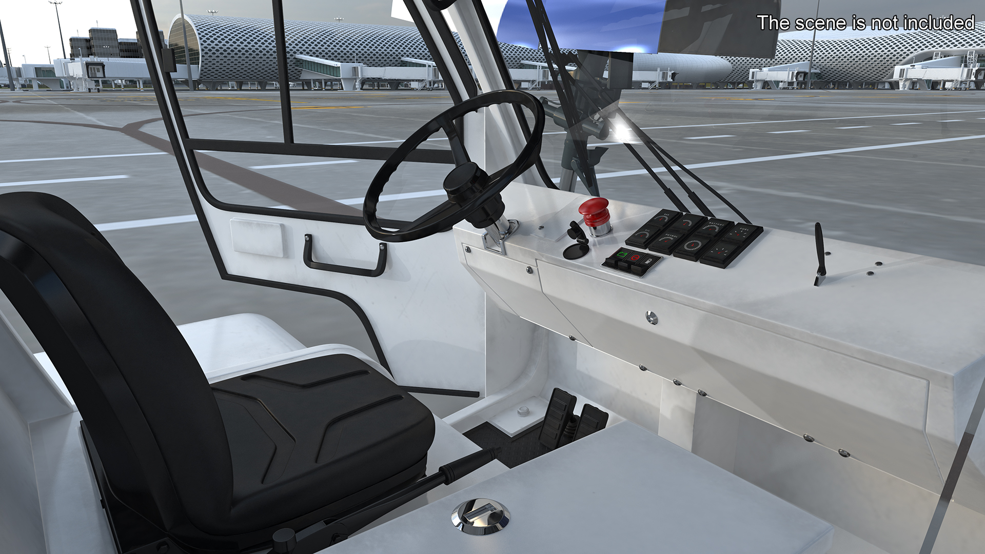 3D Airbus Delta with Passenger Boarding Stairs Car Rigged for Cinema 4D model