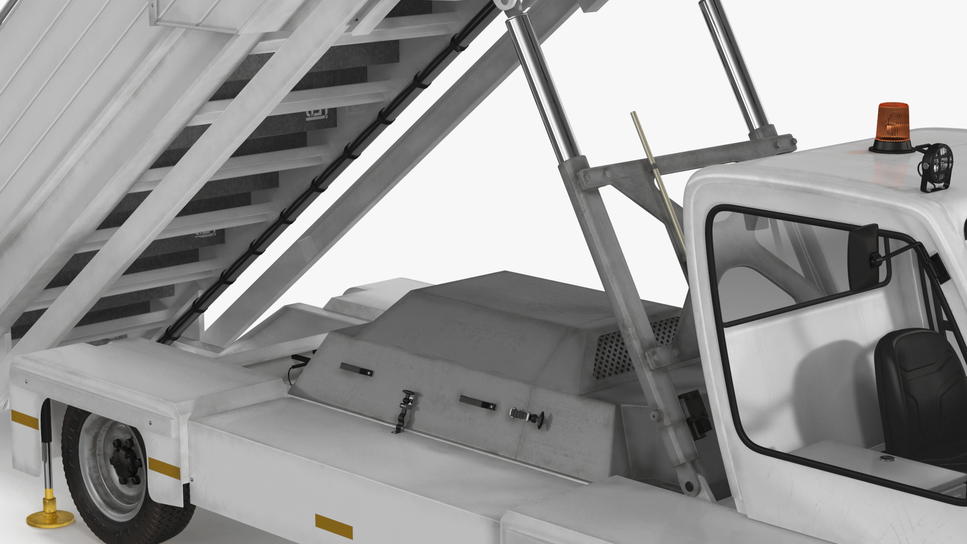 3D Airbus Delta with Passenger Boarding Stairs Car Rigged for Cinema 4D model
