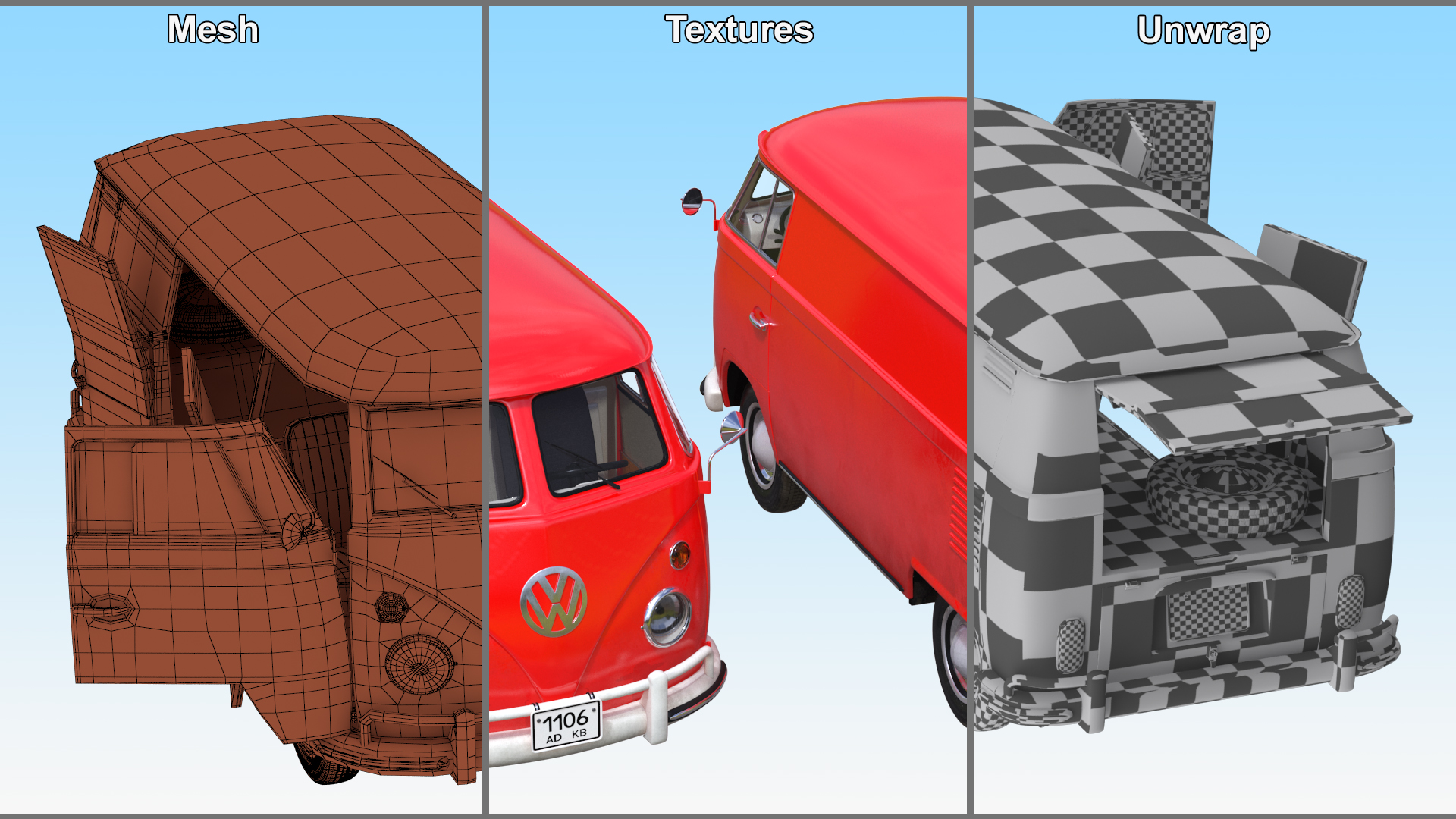 Classic Volkswagen Type 2 Van 3D model