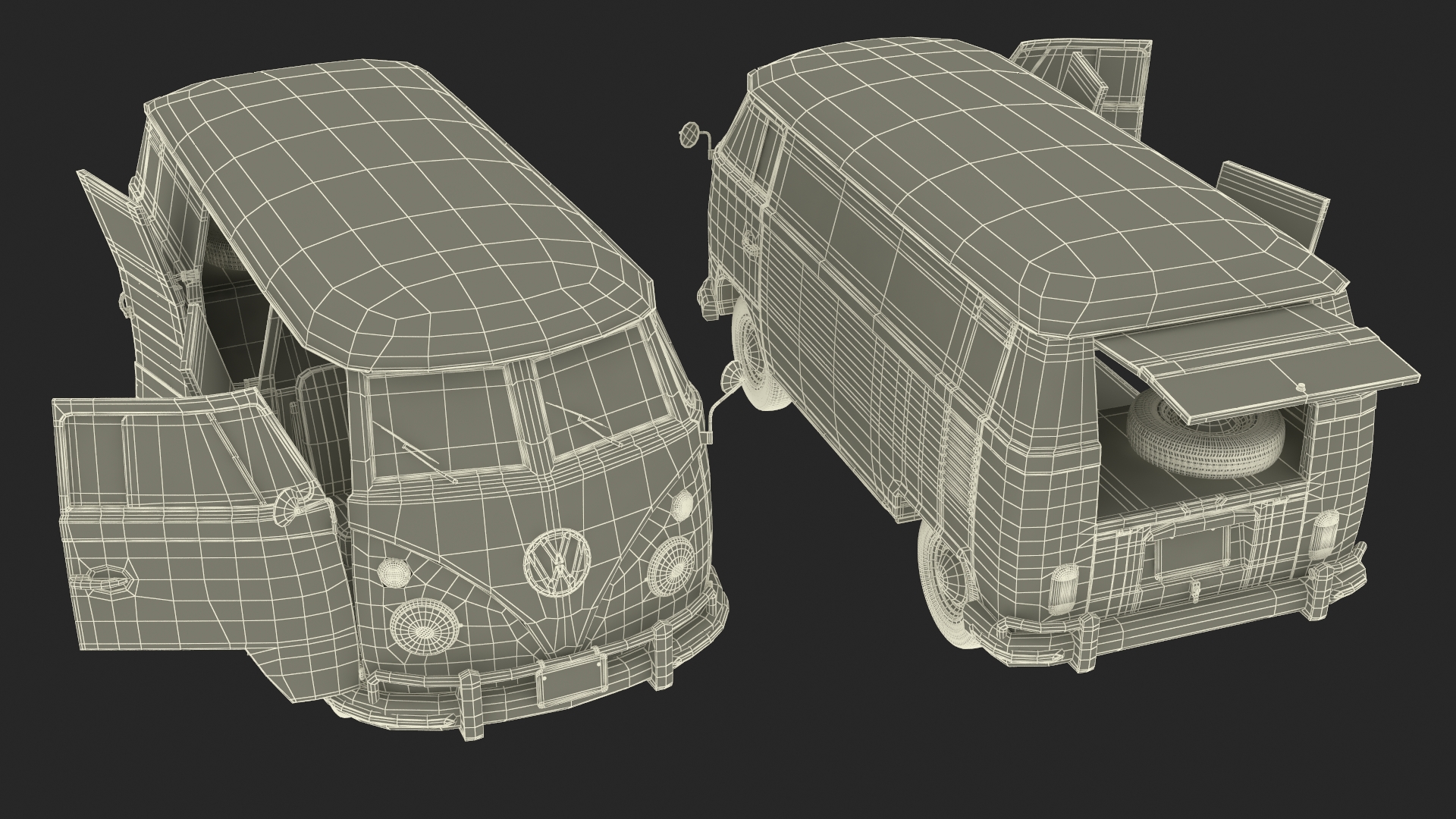 Classic Volkswagen Type 2 Van 3D model