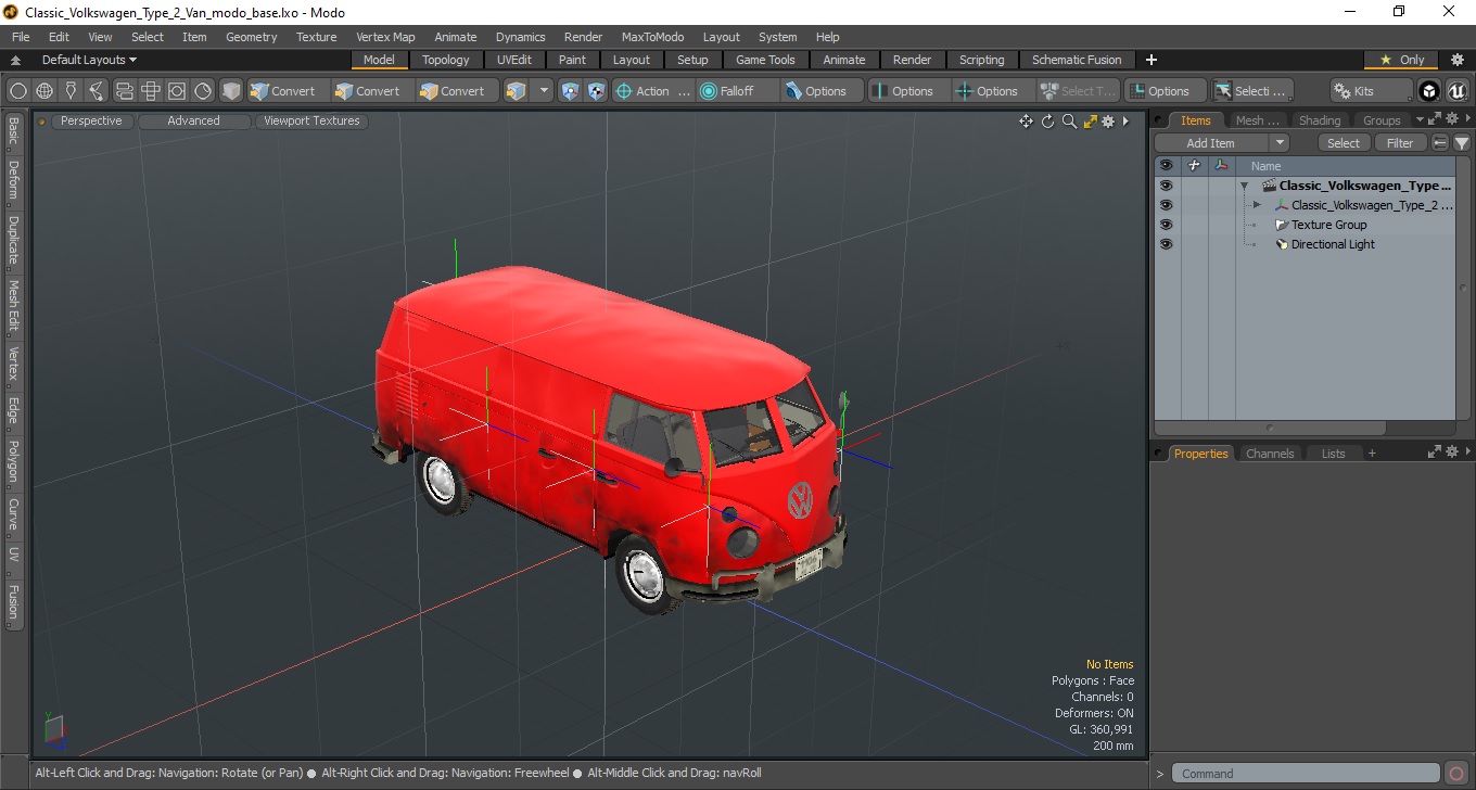 Classic Volkswagen Type 2 Van 3D model