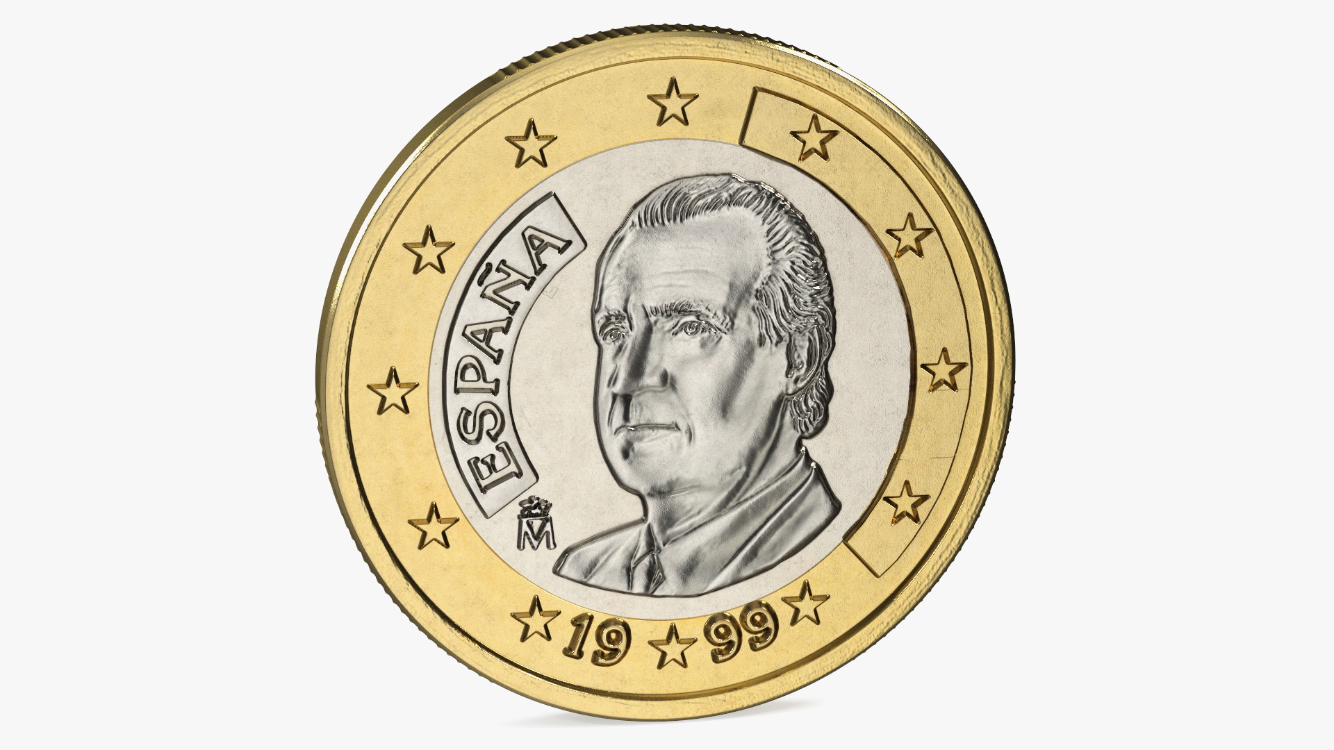 Spanish 1 Euro Coin 3D model