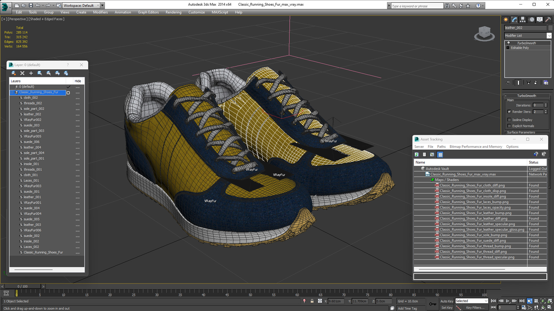 3D model Classic Running Shoes Fur