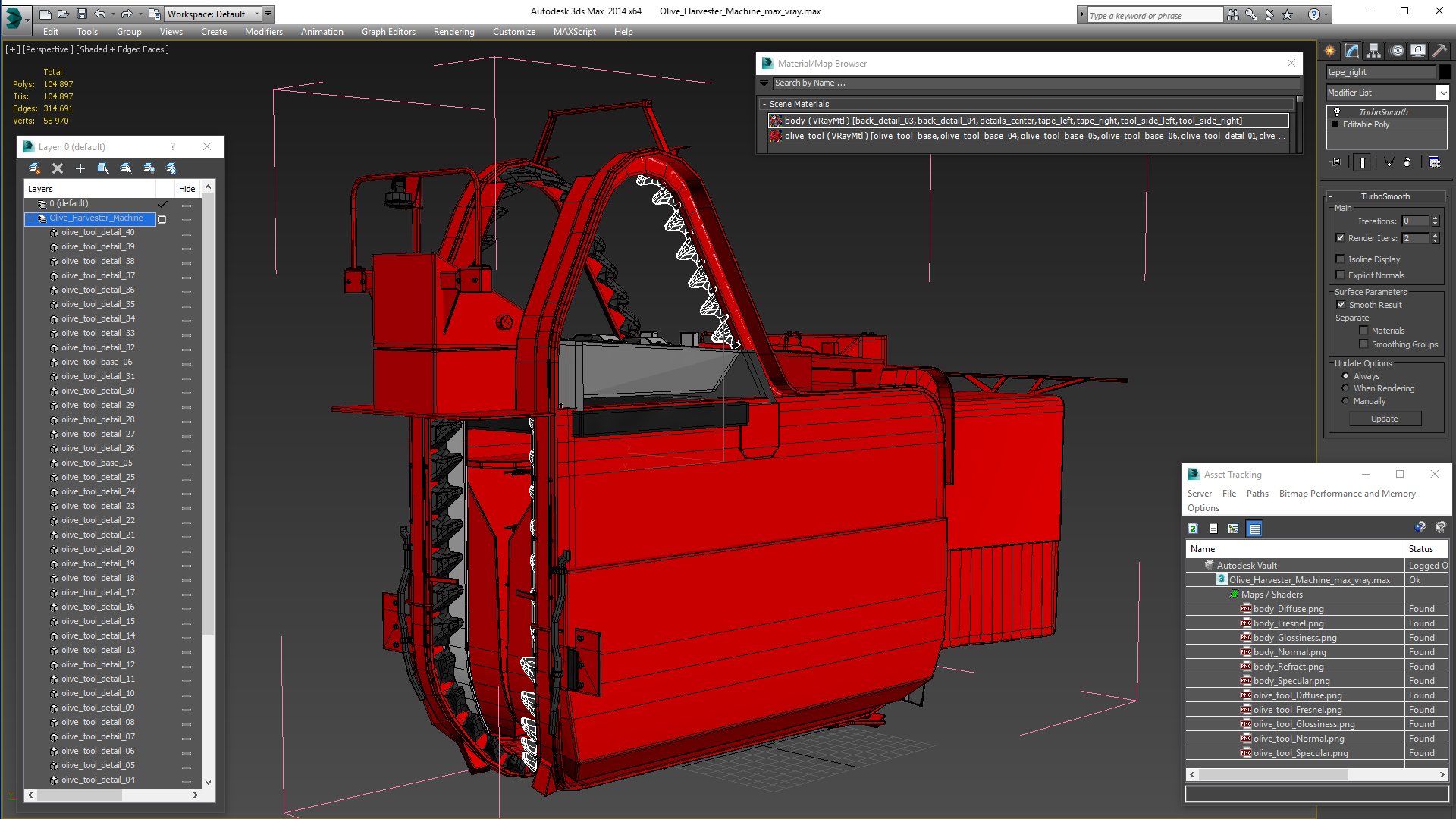 3D Olive Harvester Machine model