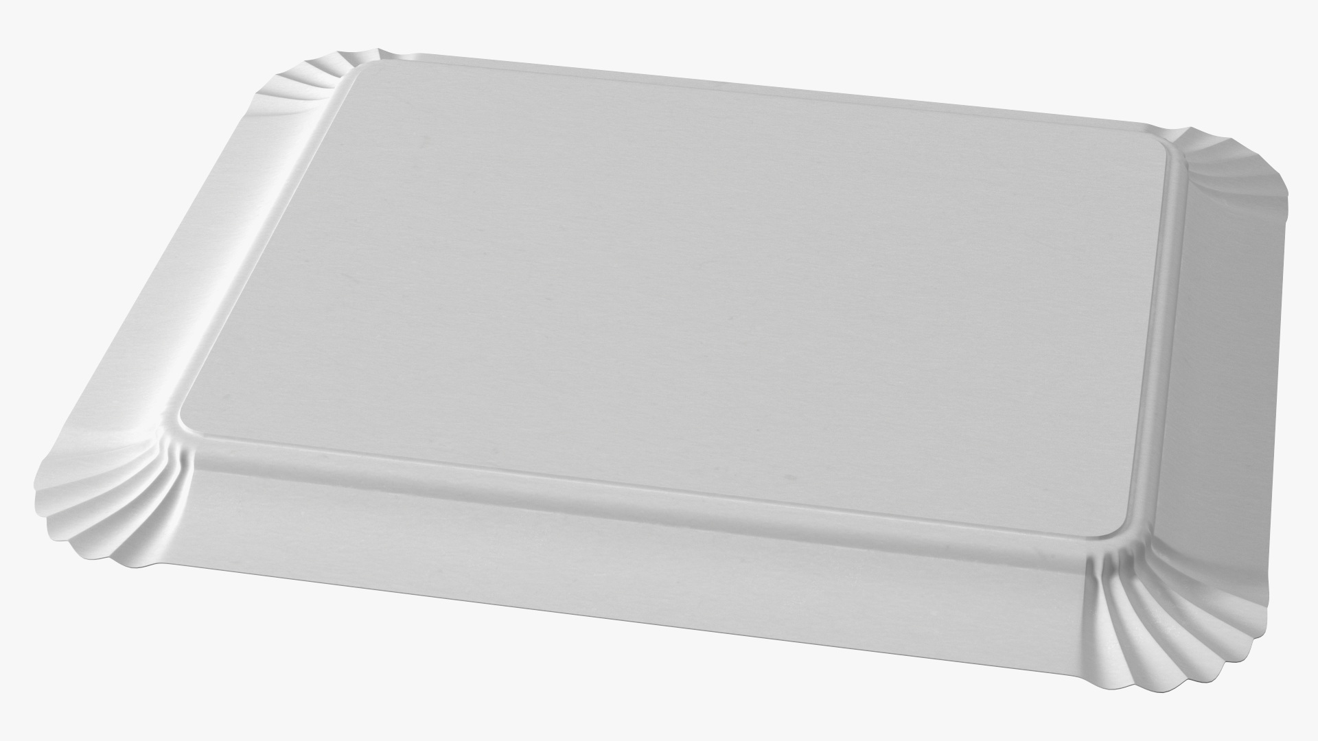 White Rectangle Paper Plate 3D
