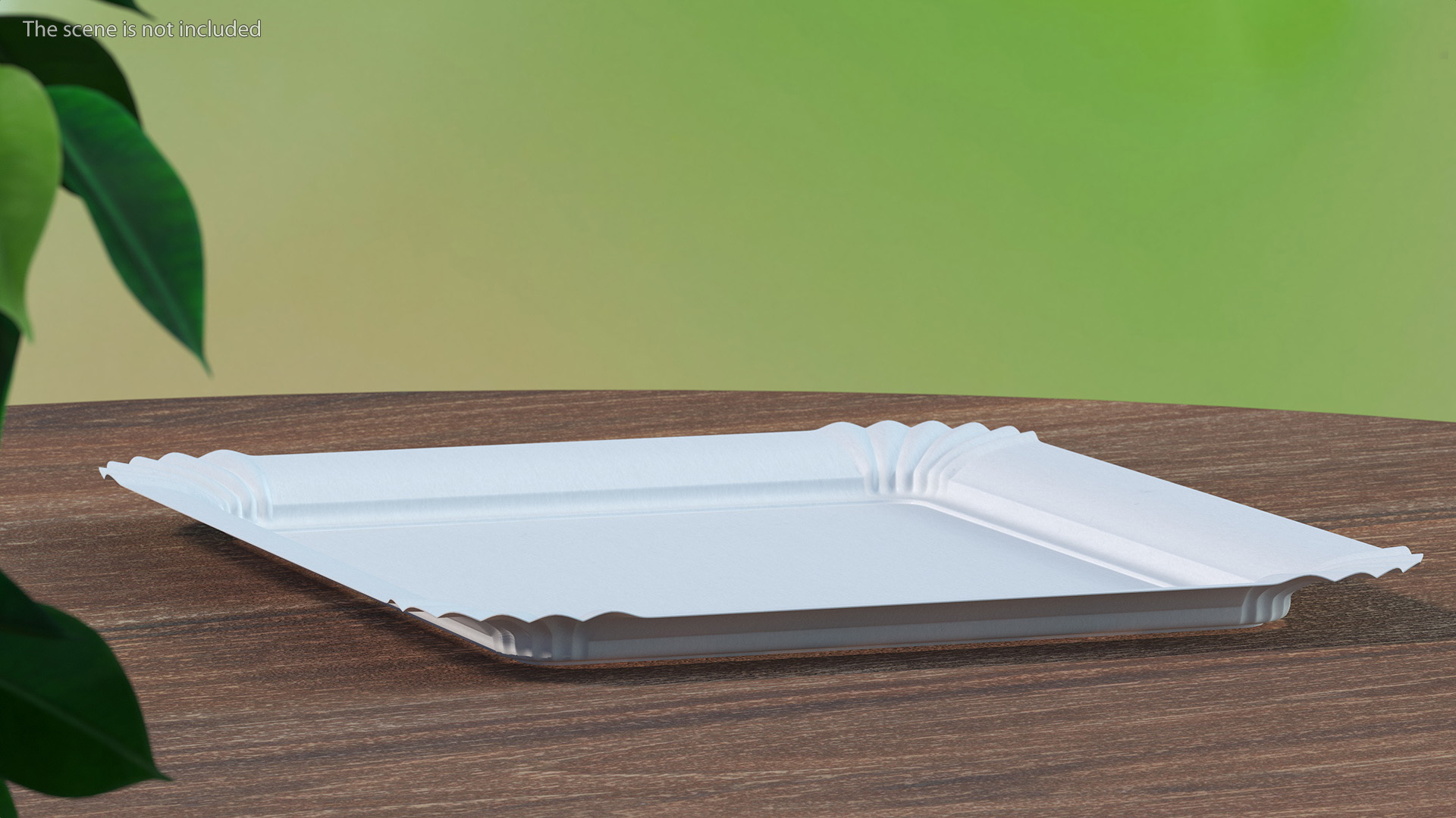 White Rectangle Paper Plate 3D