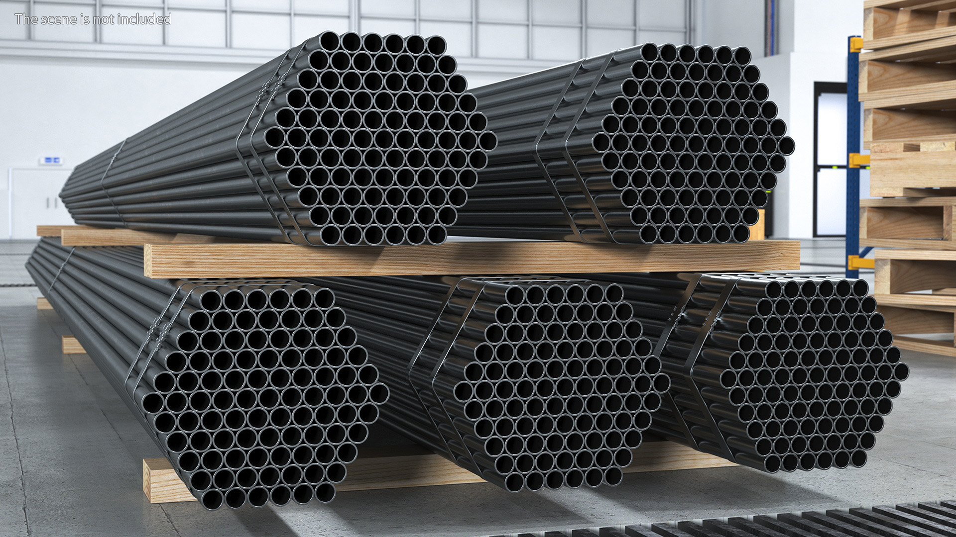 Thin Steel Pipes Bundle 6 Meters 3D