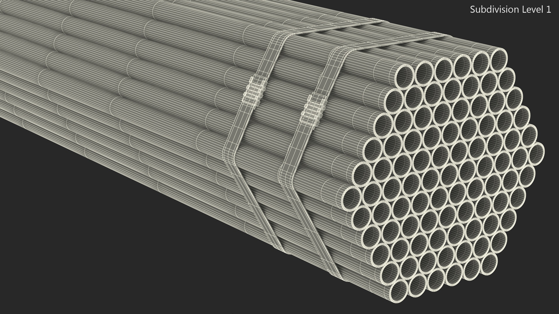 Thin Steel Pipes Bundle 6 Meters 3D
