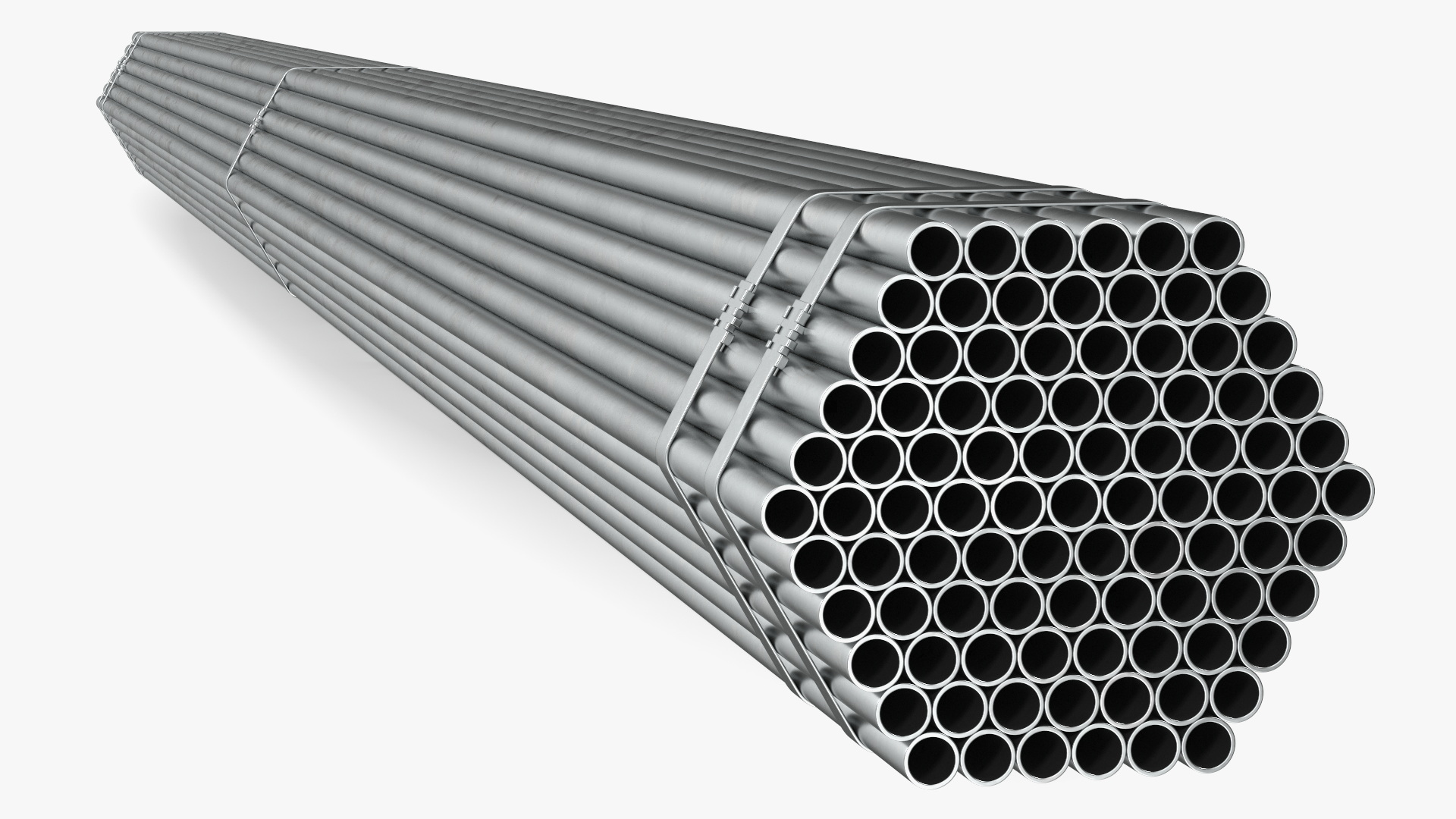 Thin Steel Pipes Bundle 6 Meters 3D