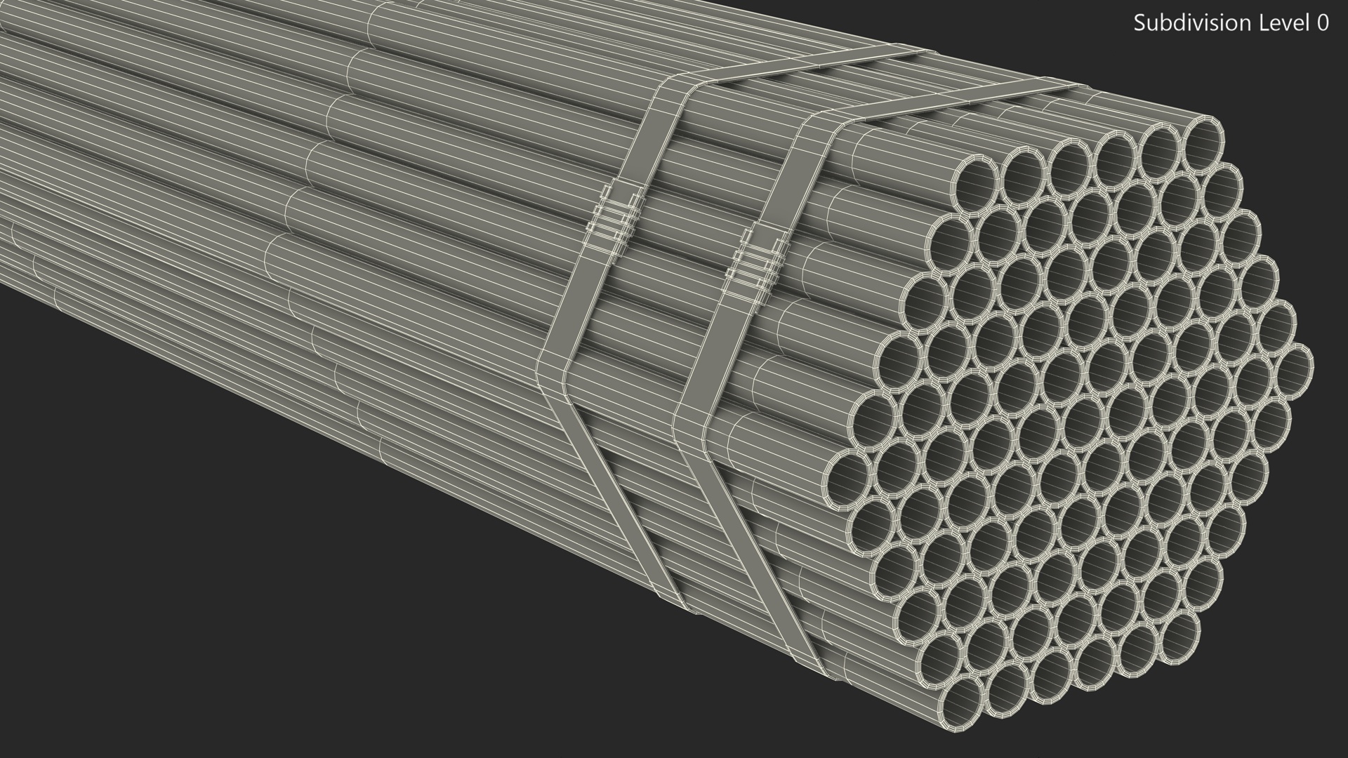 Thin Steel Pipes Bundle 6 Meters 3D