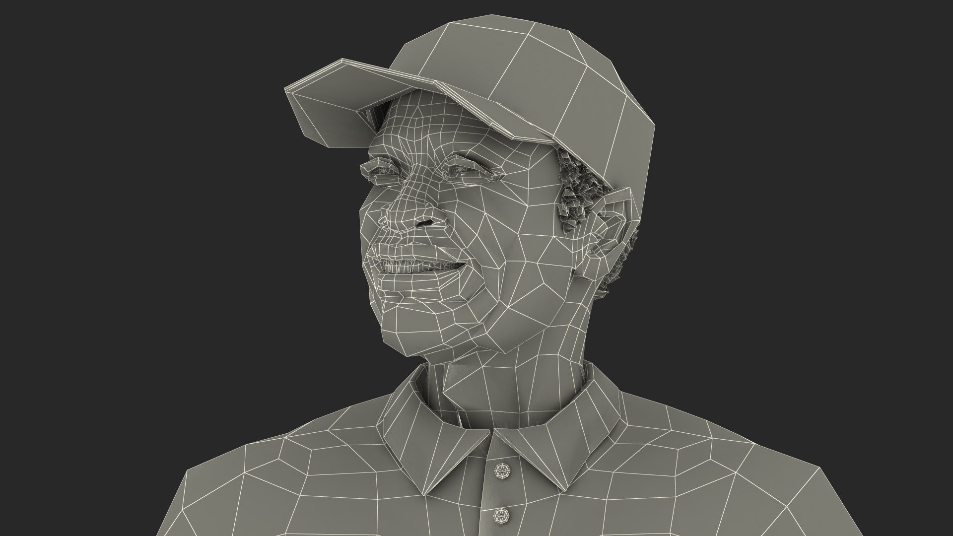 3D Elderly Afro American Man in Tennis Outfit Standing