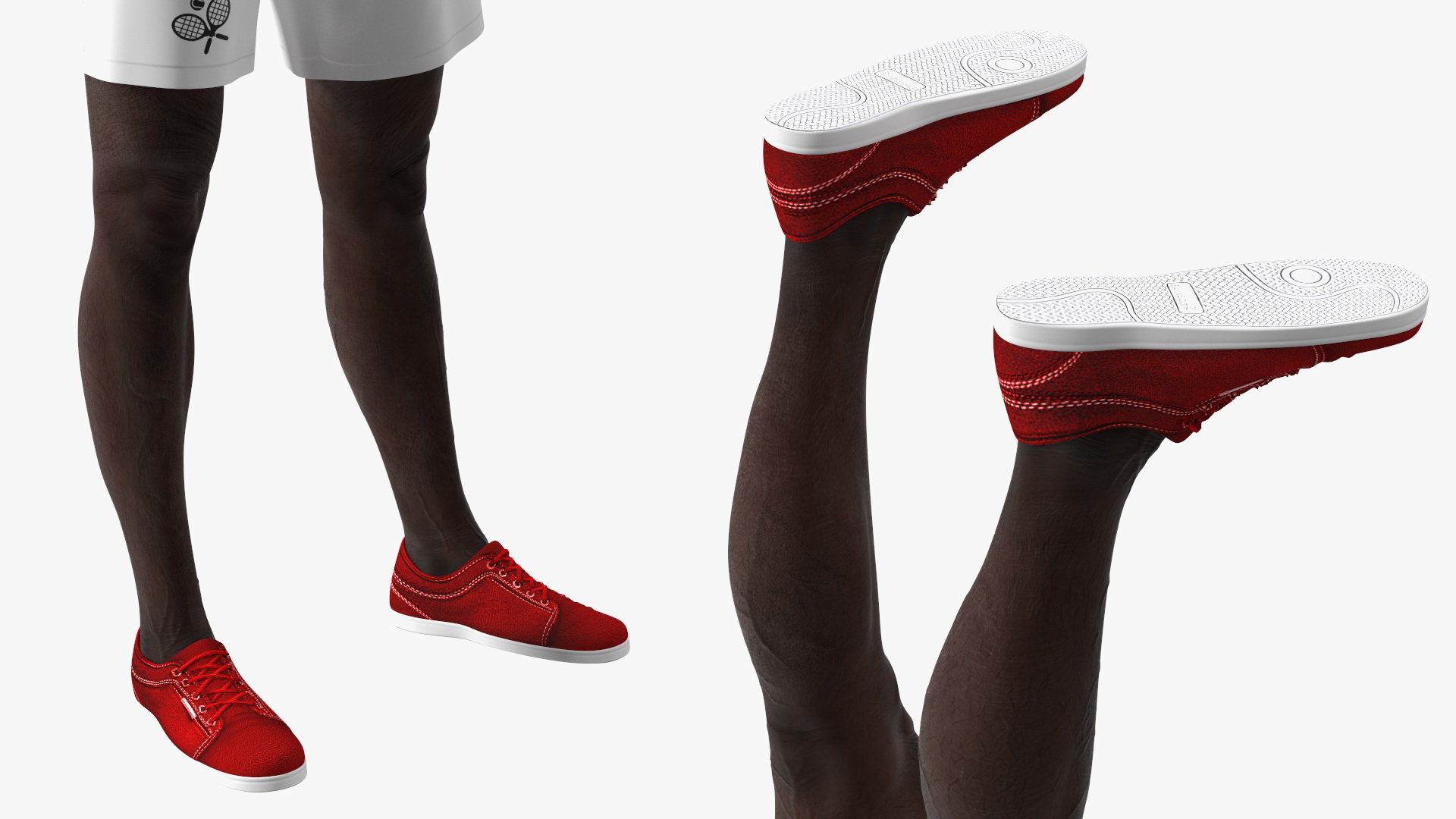 3D Elderly Afro American Man in Tennis Outfit Standing