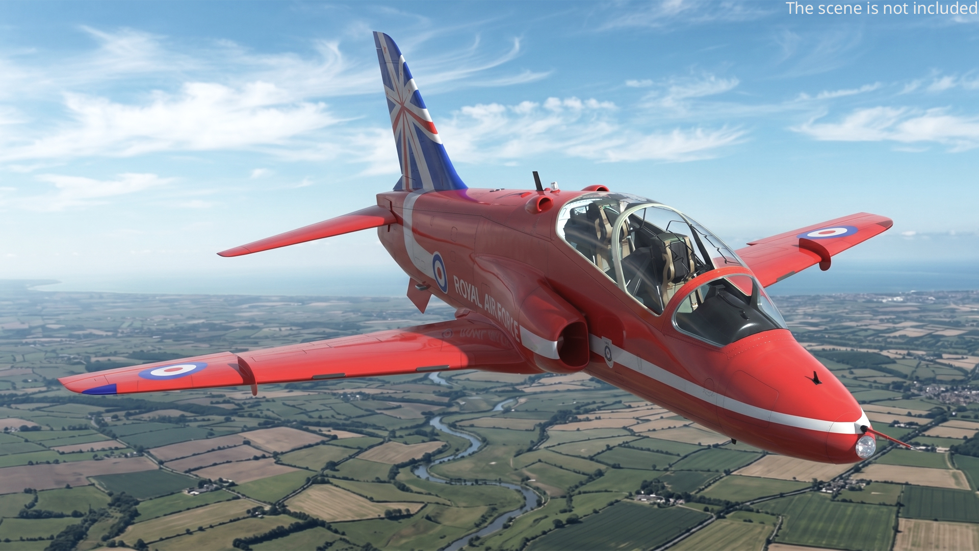 BAE Systems Hawk T1 Jet Flying Simplified 3D model preview