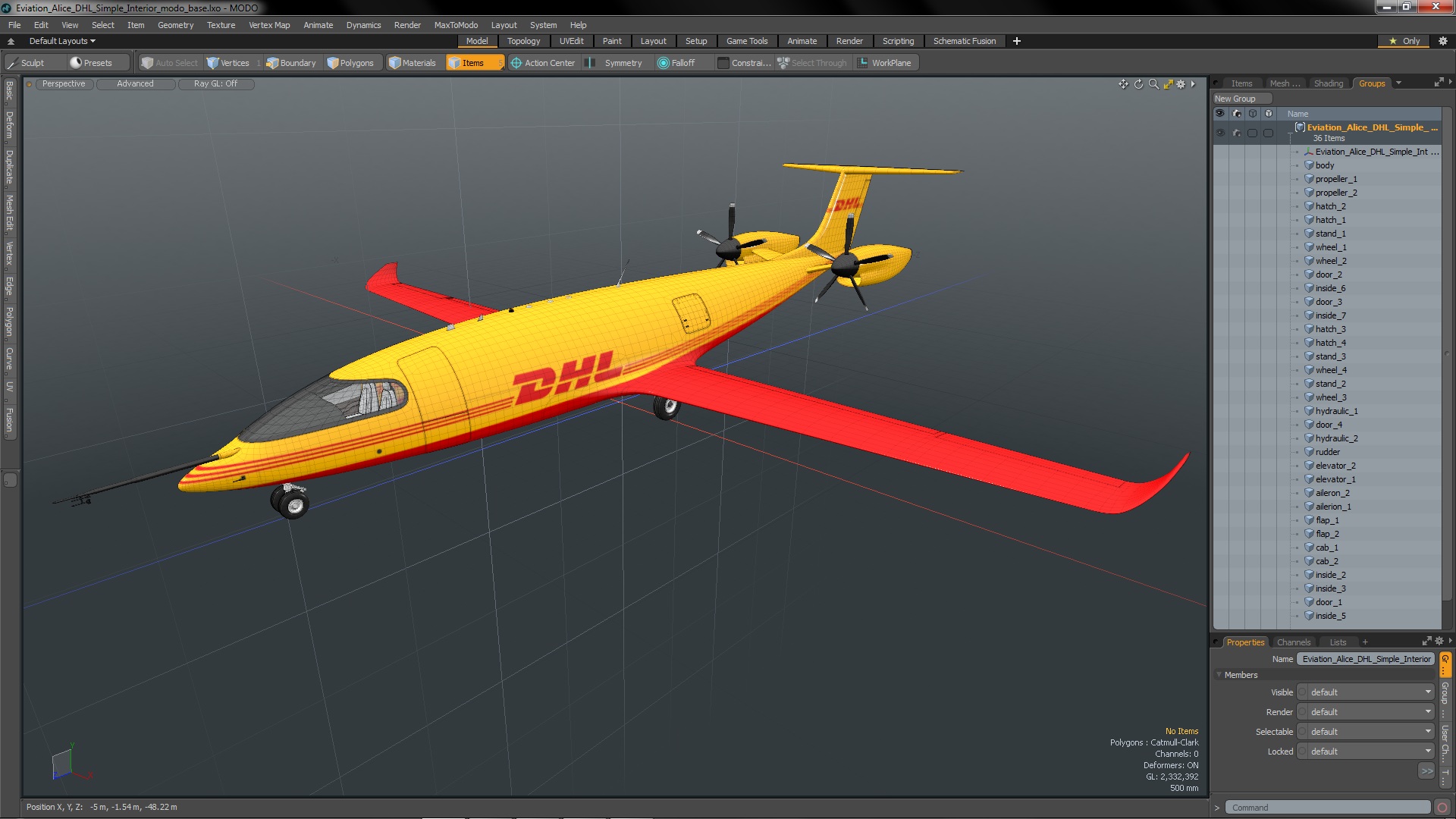 Eviation Alice DHL Simple Interior 3D model