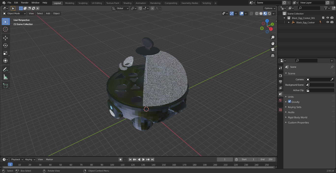 3D Black Egg Cooker