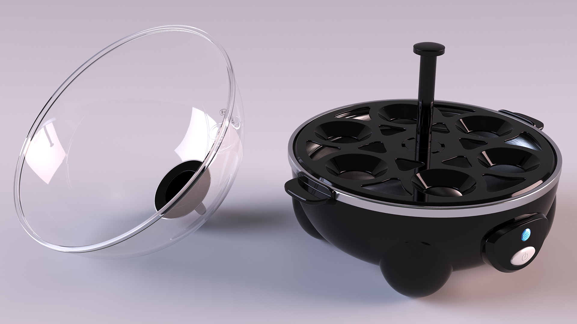 3D Black Egg Cooker