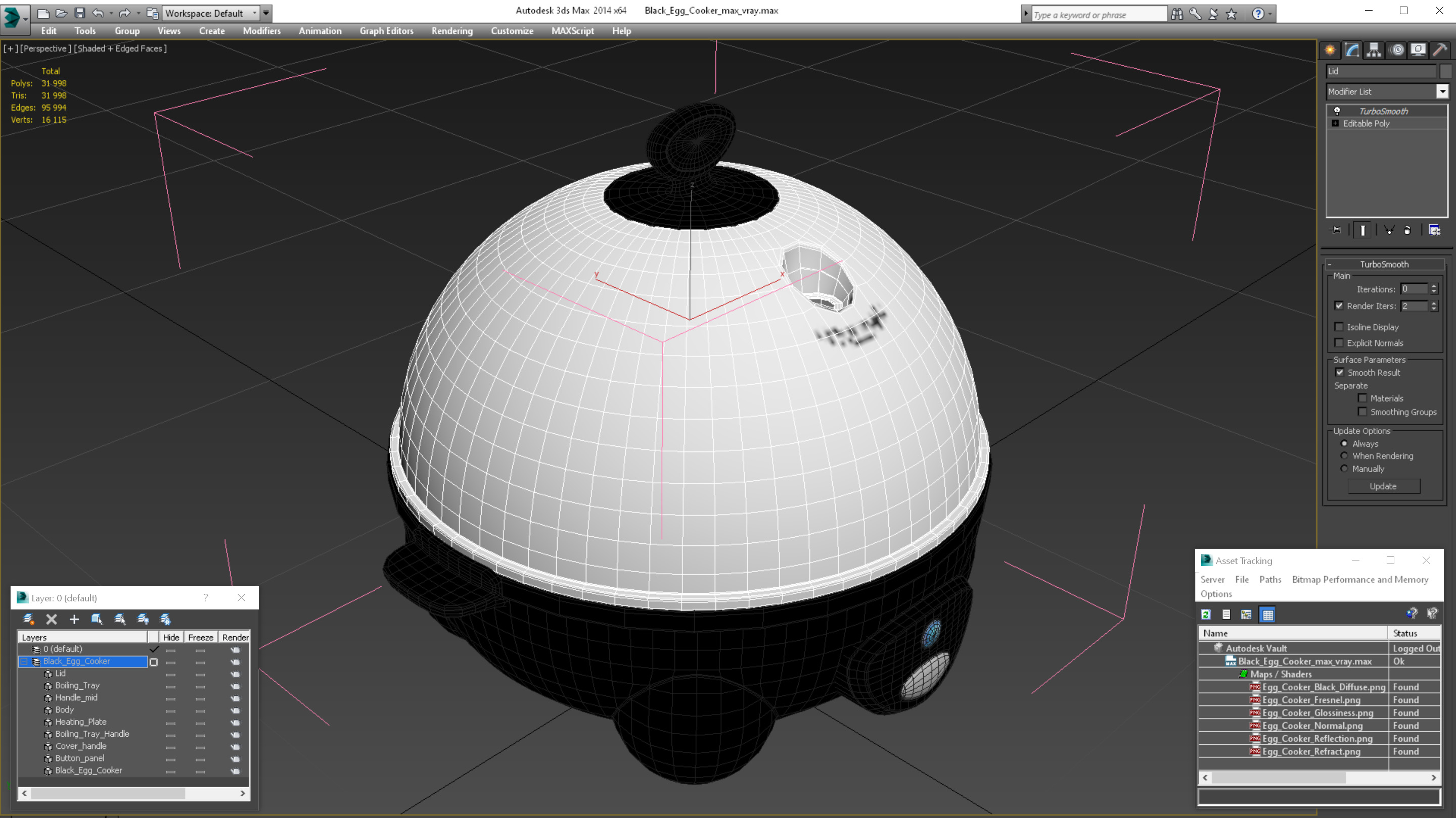 3D Black Egg Cooker