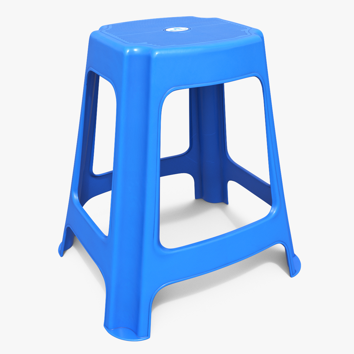 Nilkamal Plastic Stool Blue 3D model preview