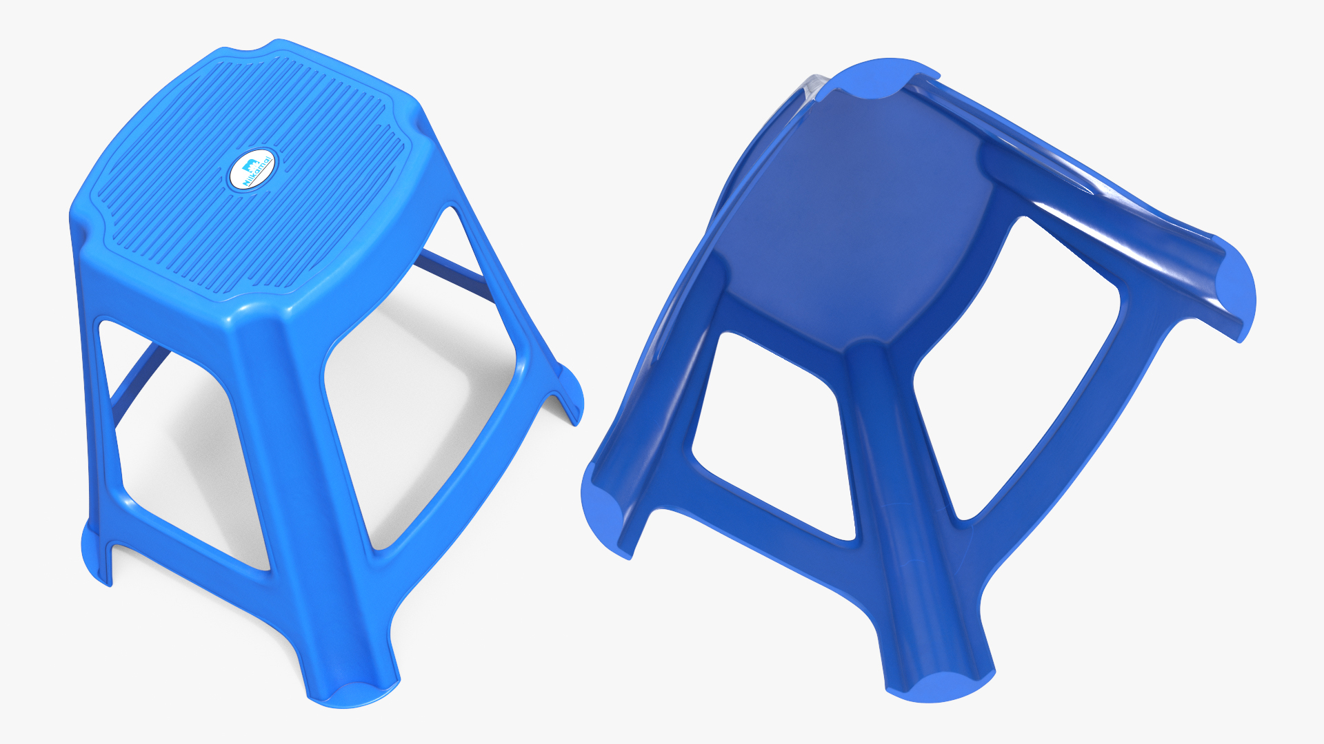 Nilkamal Plastic Stool Blue, view 3