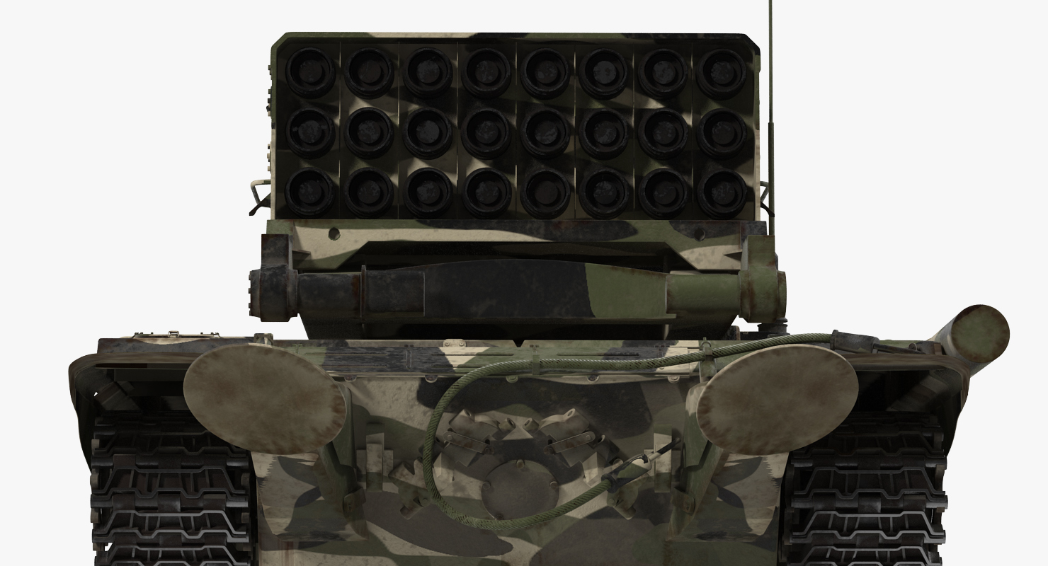 3D Russian 24 barrel Multiple Rocket Launcher TOS 1A Rigged