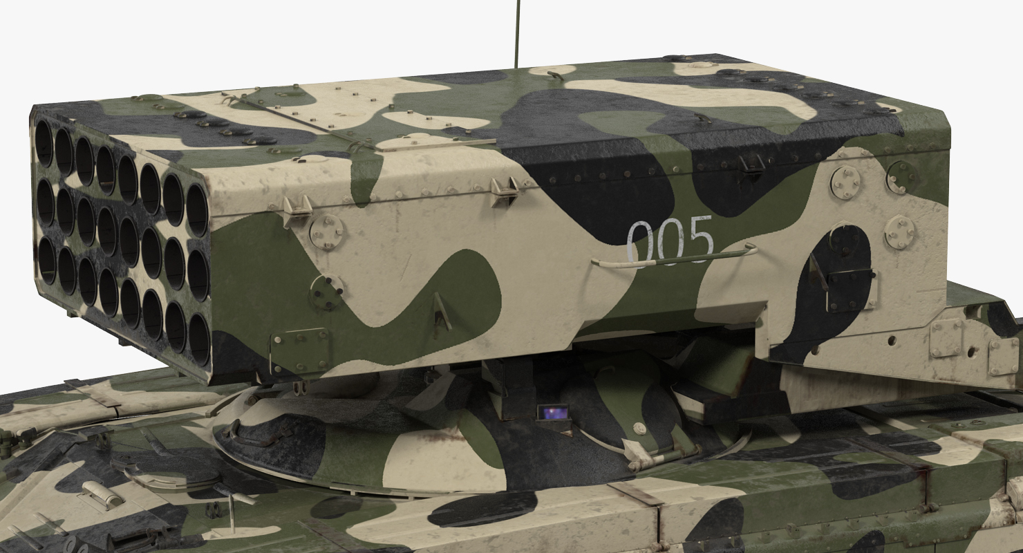 3D Russian 24 barrel Multiple Rocket Launcher TOS 1A Rigged