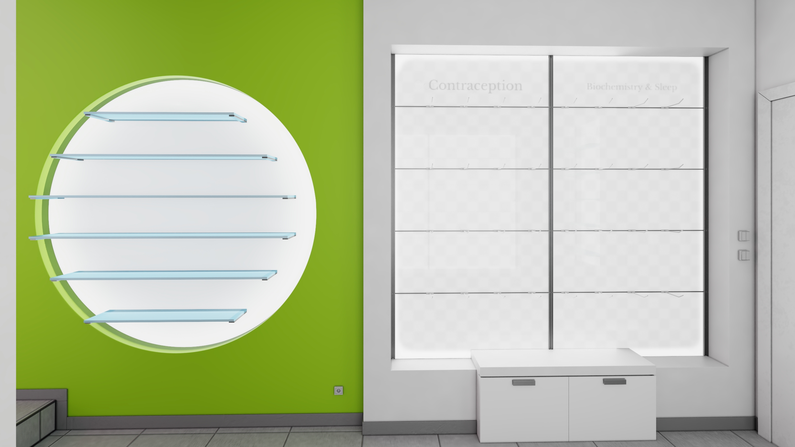 3D Pharmacy Store Interior Blue model