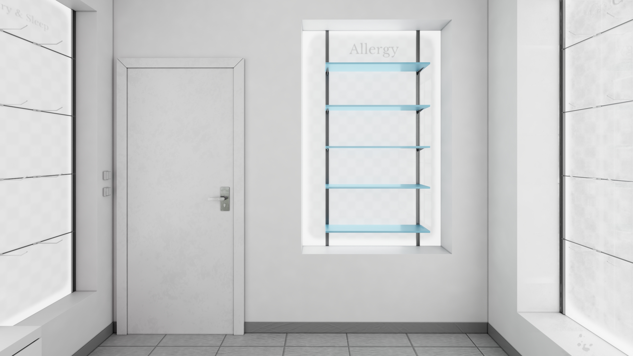3D Pharmacy Store Interior Blue model