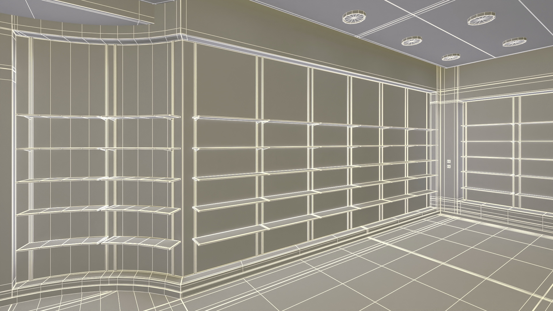 3D Pharmacy Store Interior Blue model