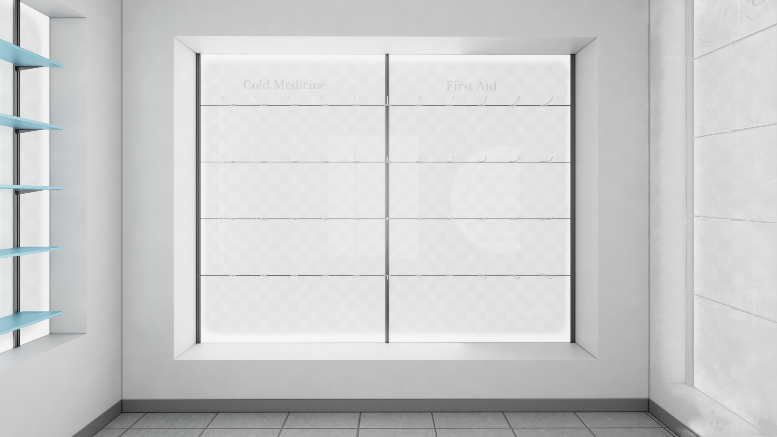 3D Pharmacy Store Interior Blue model