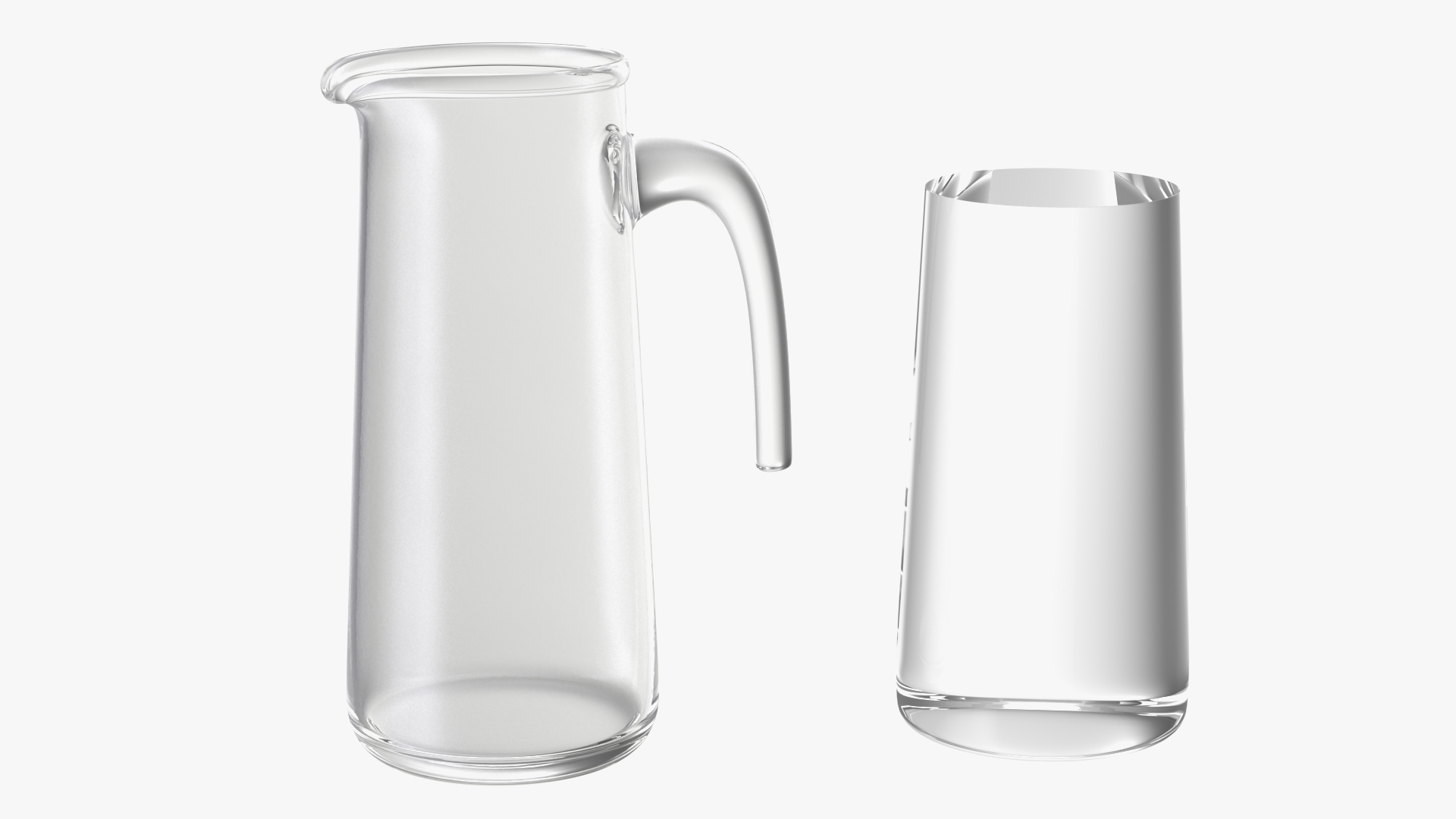 Glass Straight Jug With Water 3D model