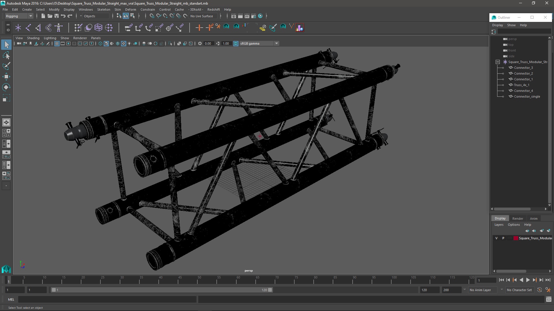 Square Truss Modular Straight 3D model