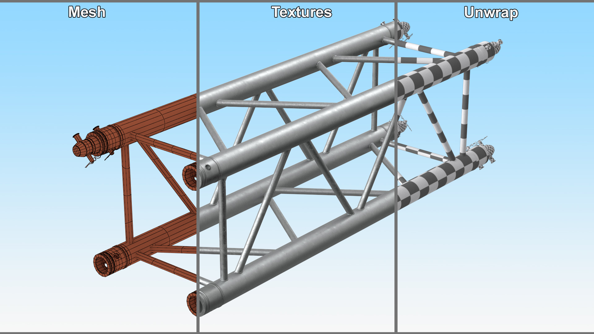 Square Truss Modular Straight 3D model