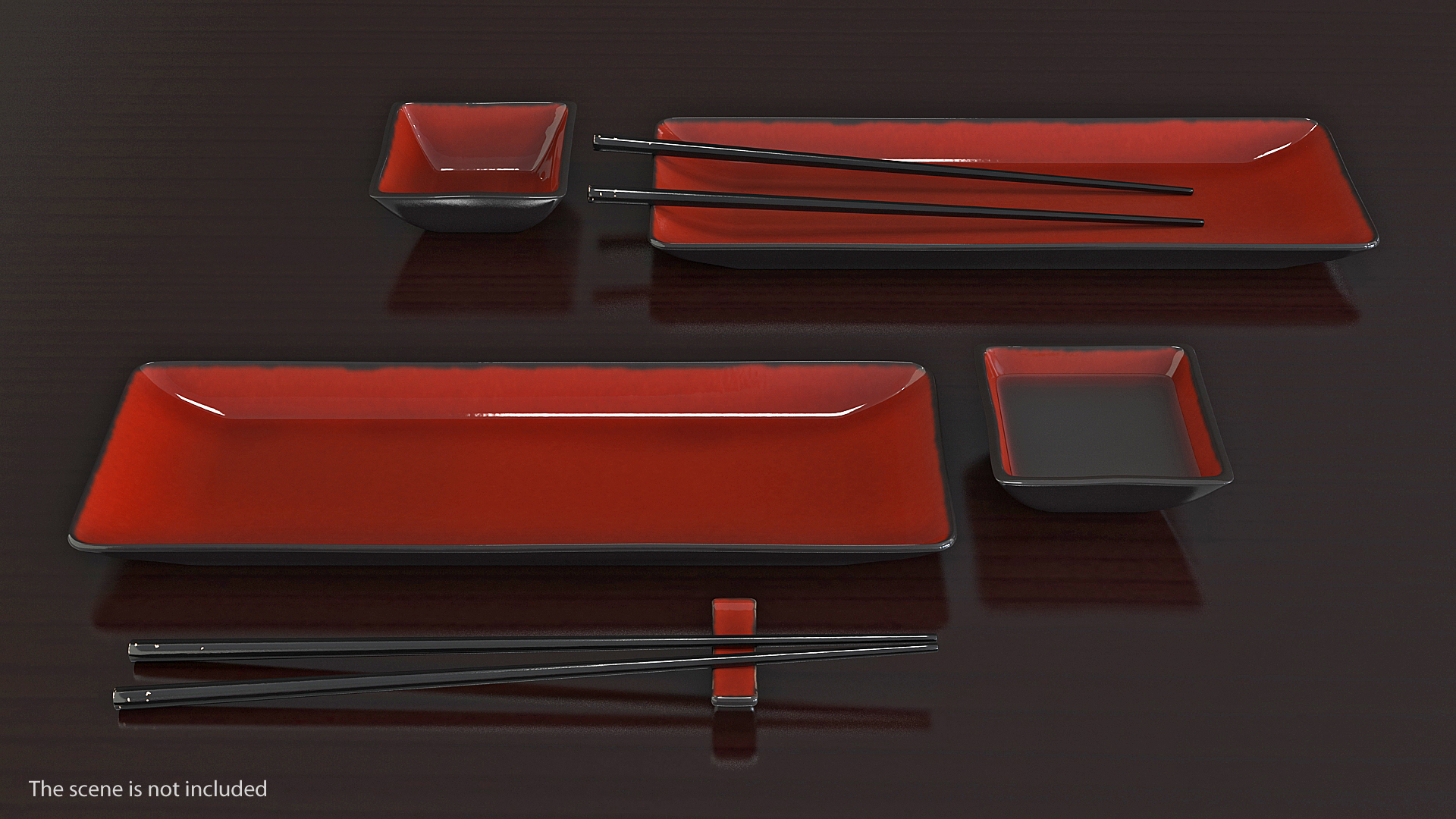 3D model Bowl for Sushi Sauce and Japanese Sticks