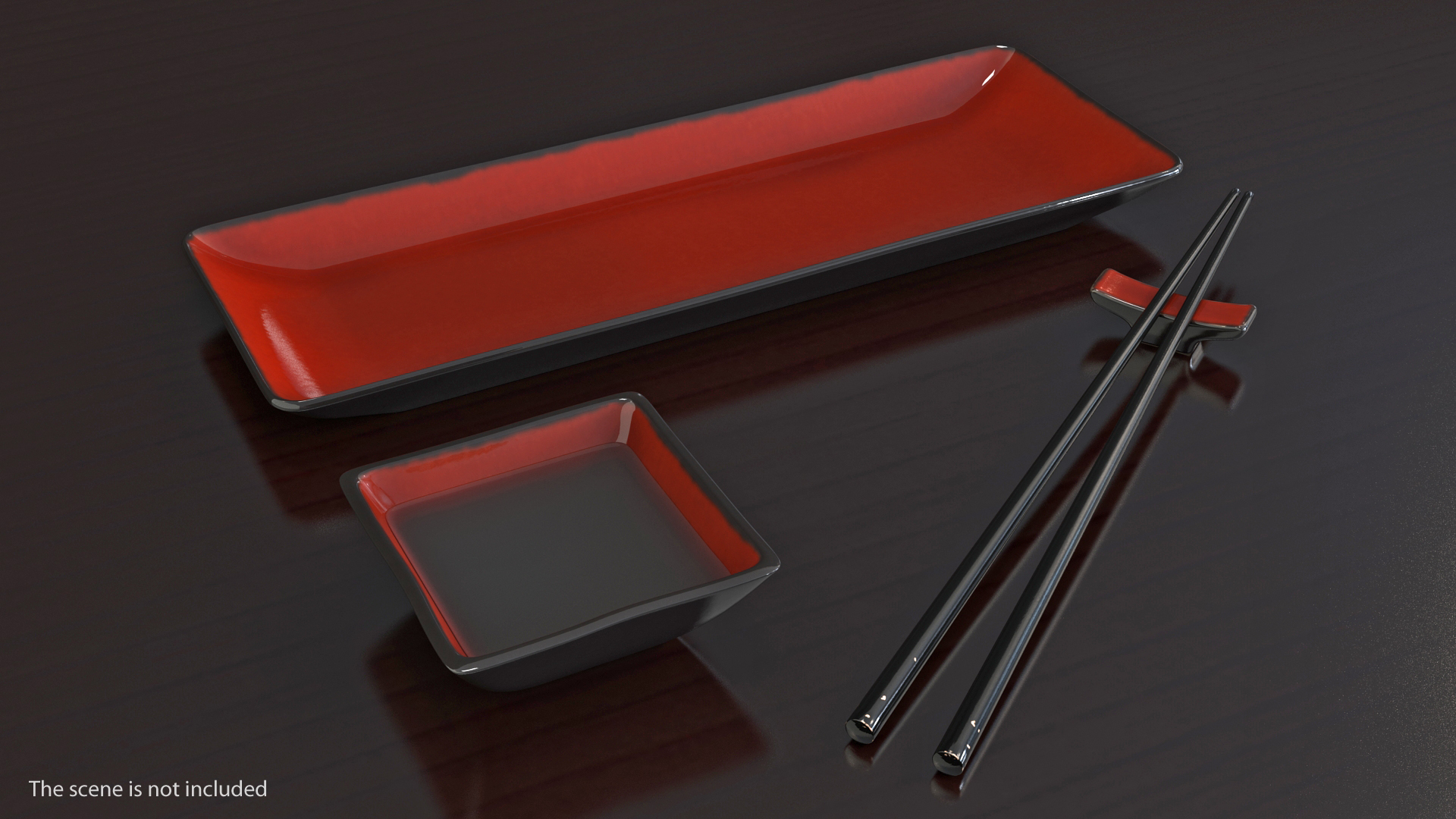 3D model Bowl for Sushi Sauce and Japanese Sticks