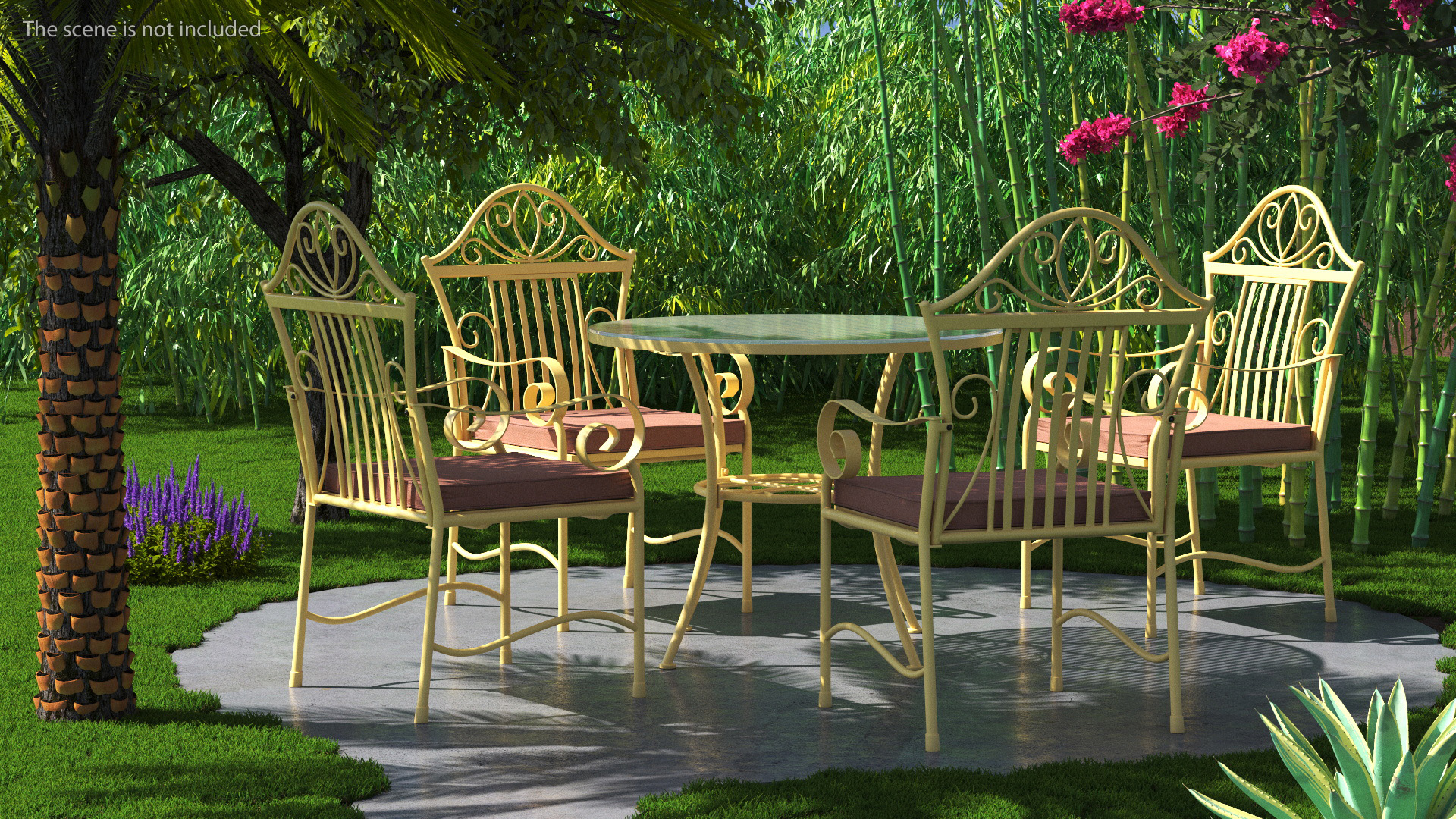 Yellow Iron Patio Furniture 3D