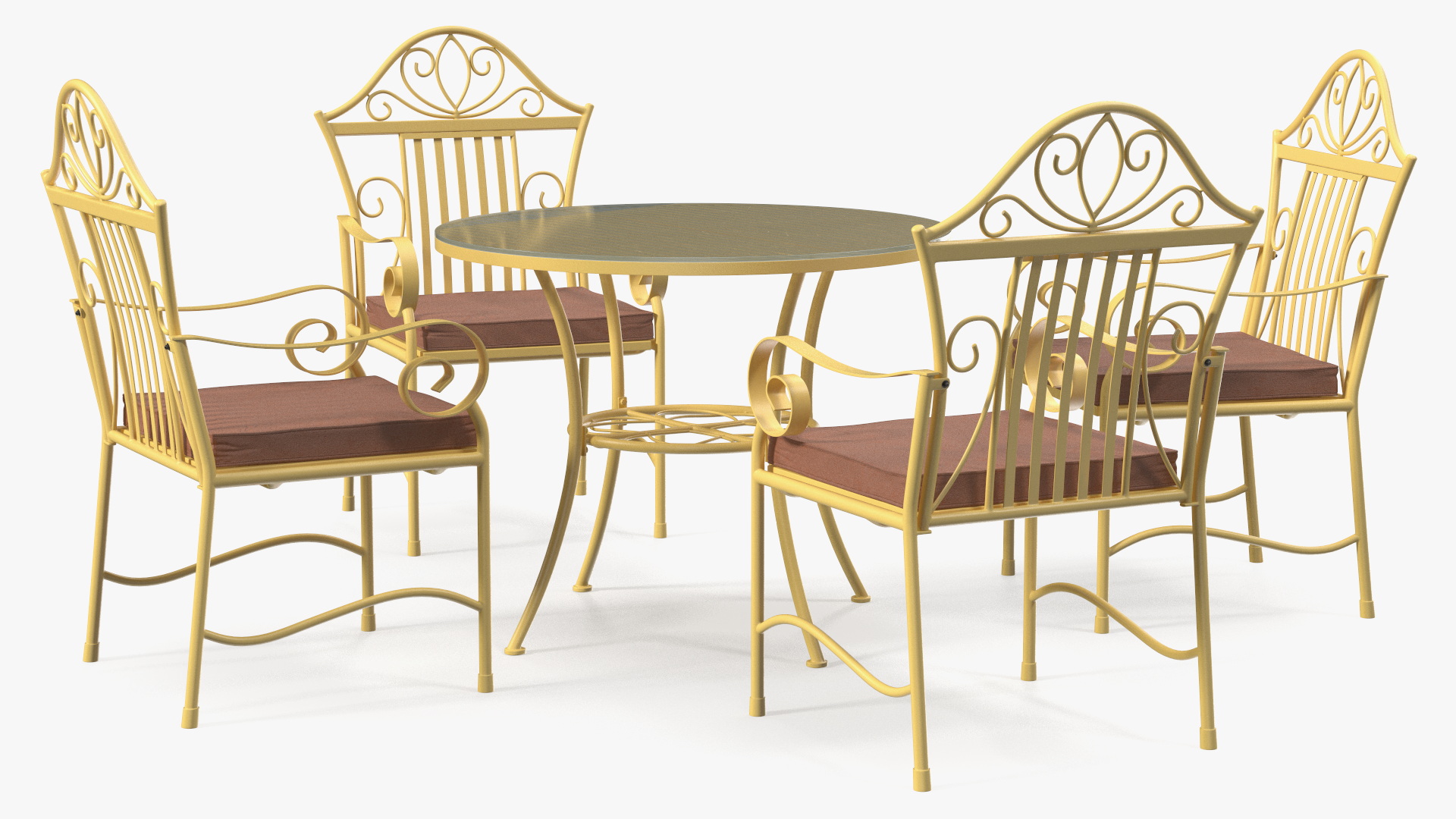 Yellow Iron Patio Furniture 3D