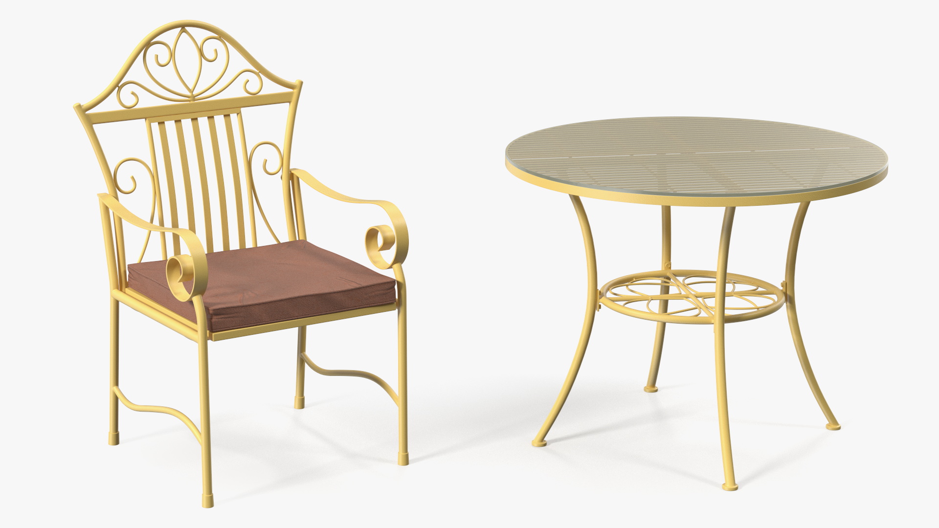 Yellow Iron Patio Furniture 3D