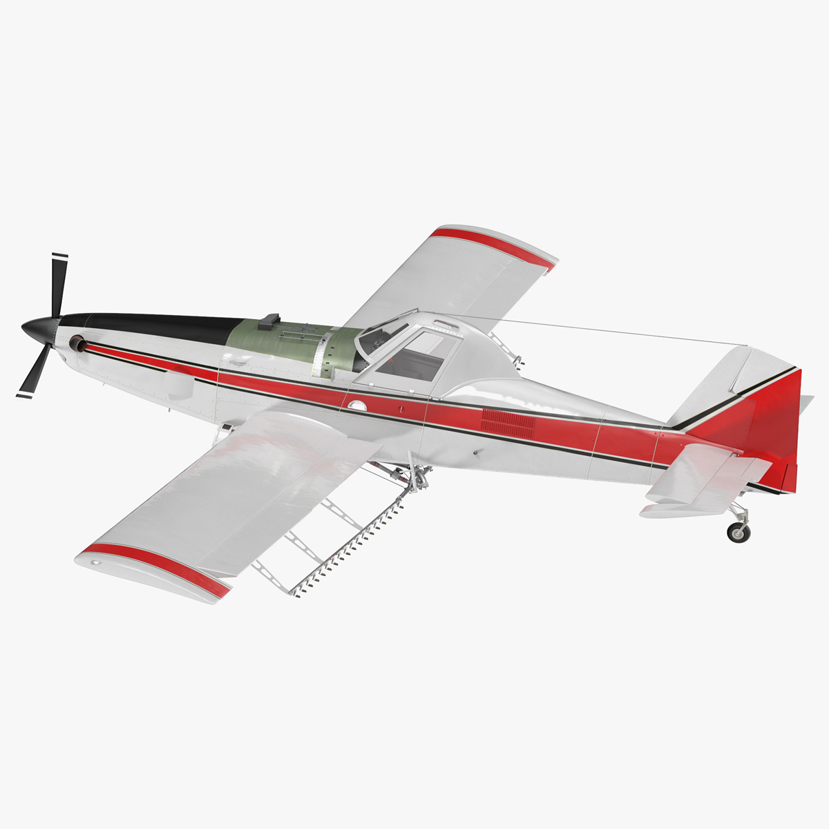3D Agricultural Aircraft White Rigged for Cinema 4D model