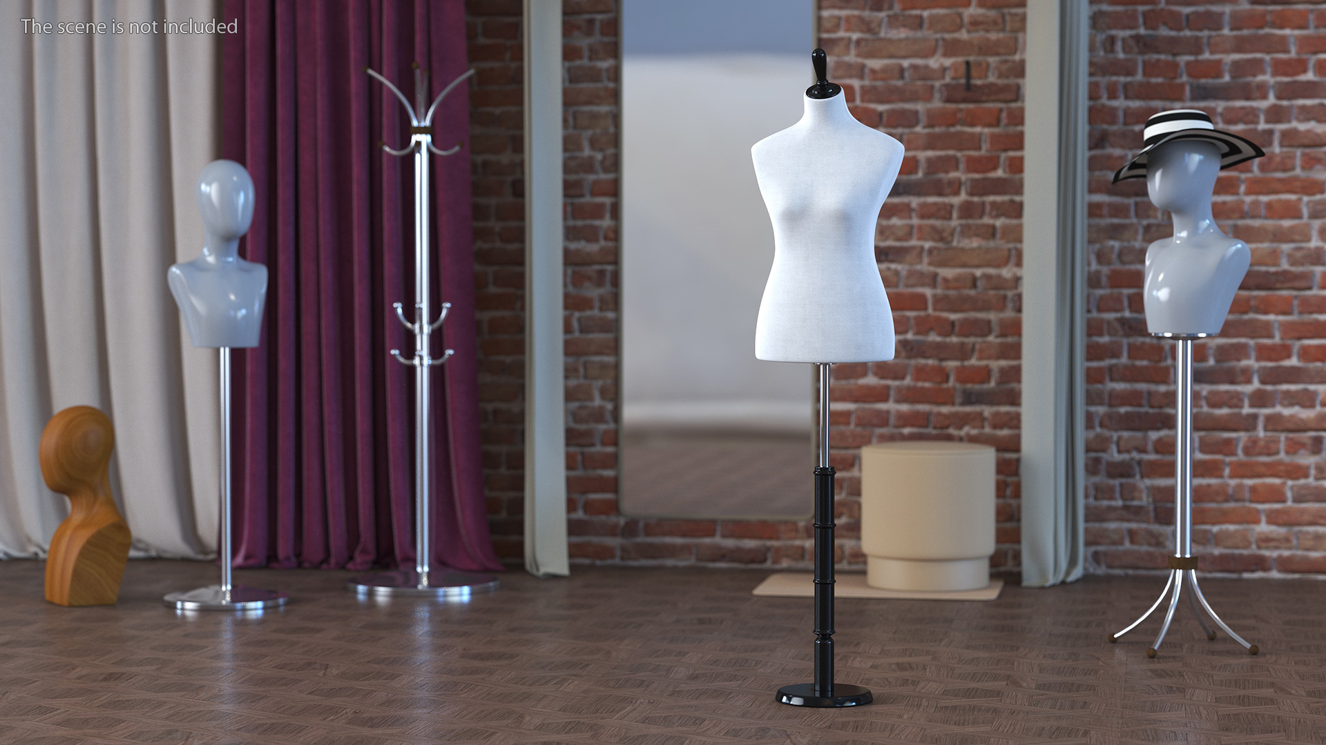 3D model Female Sewing Mannequin Torso with Stand
