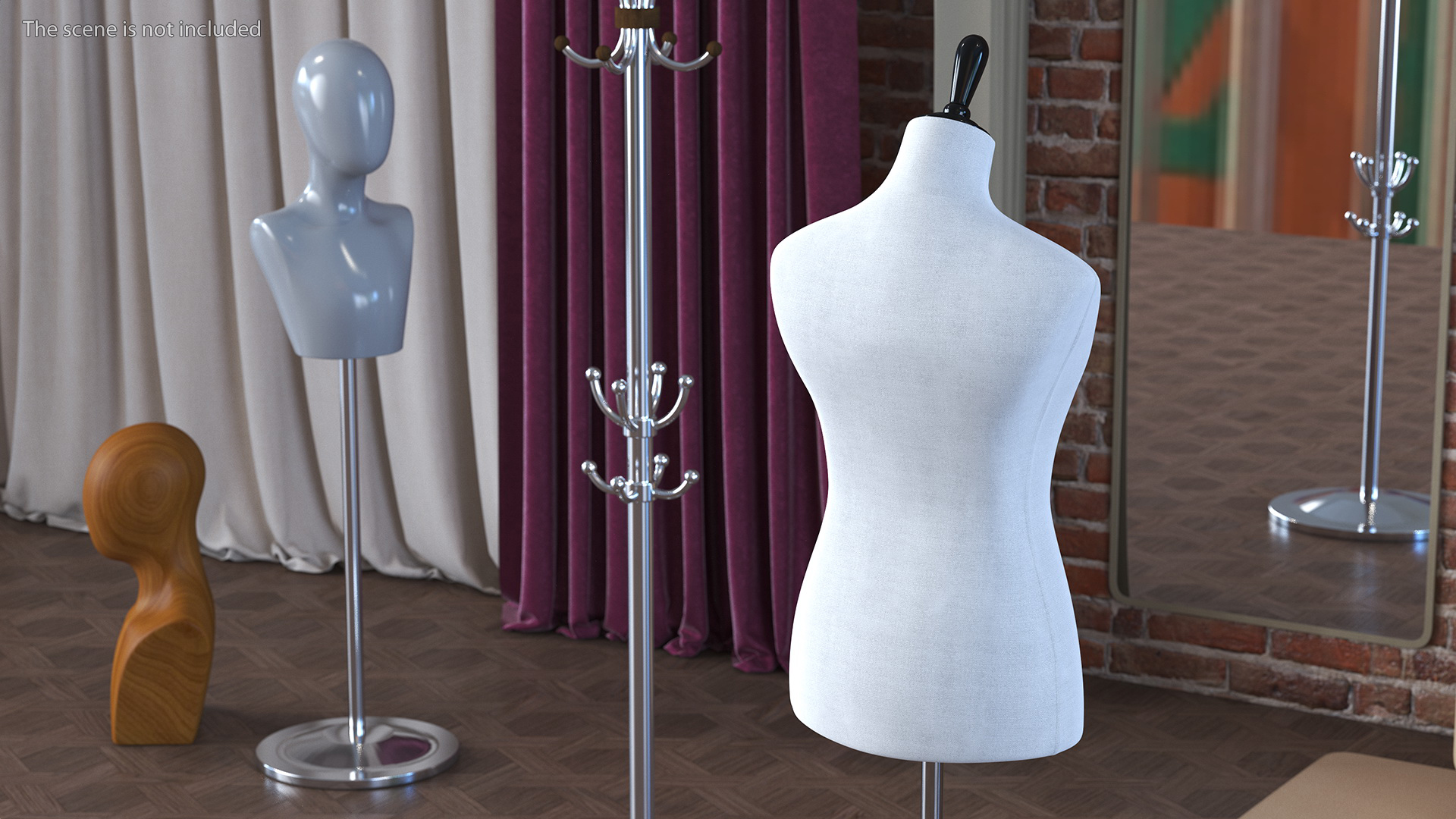3D model Female Sewing Mannequin Torso with Stand