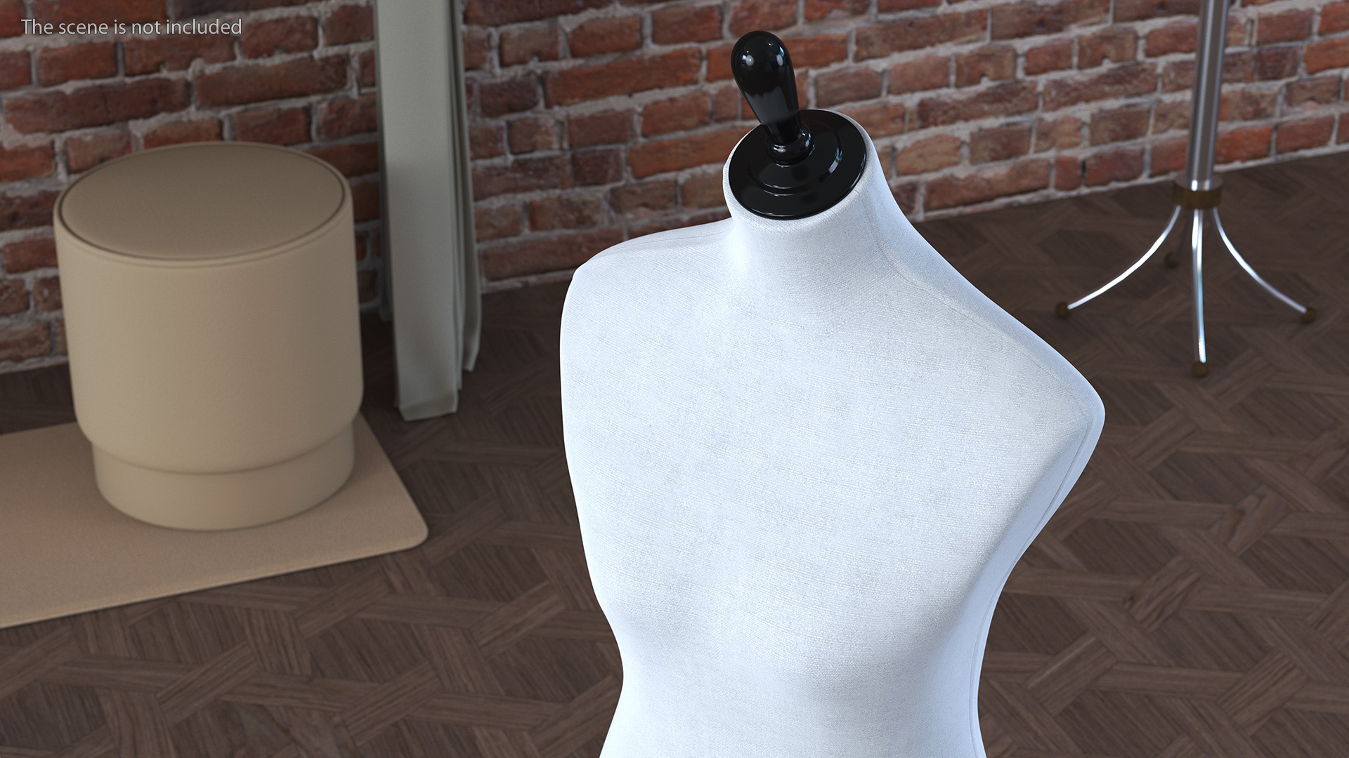 3D model Female Sewing Mannequin Torso with Stand
