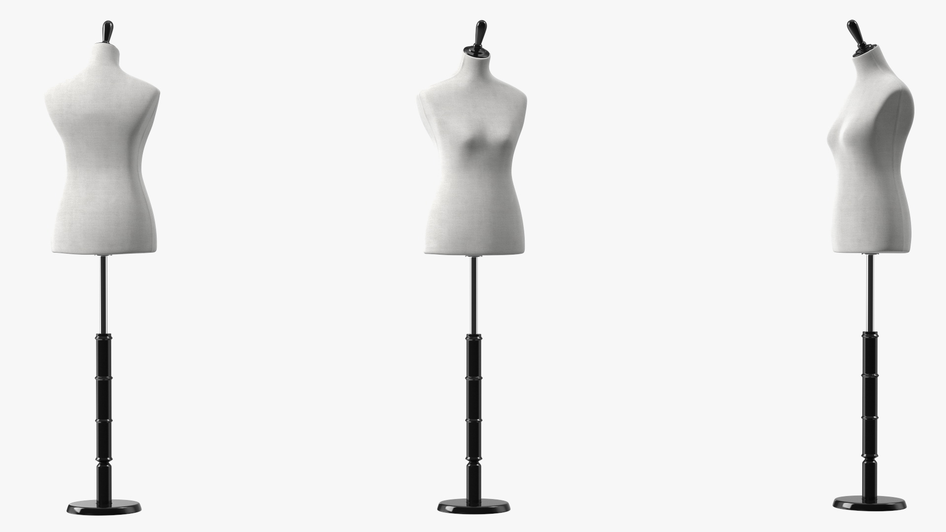 3D model Female Sewing Mannequin Torso with Stand