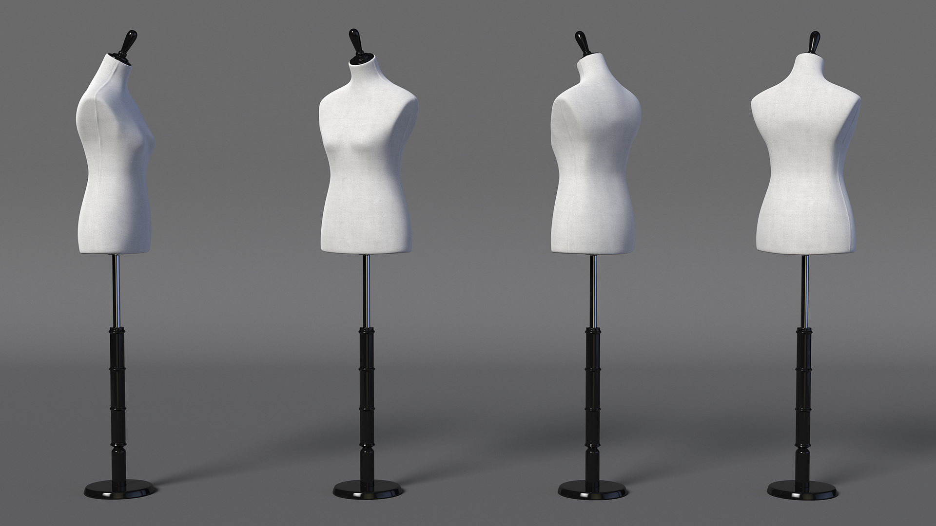 3D model Female Sewing Mannequin Torso with Stand