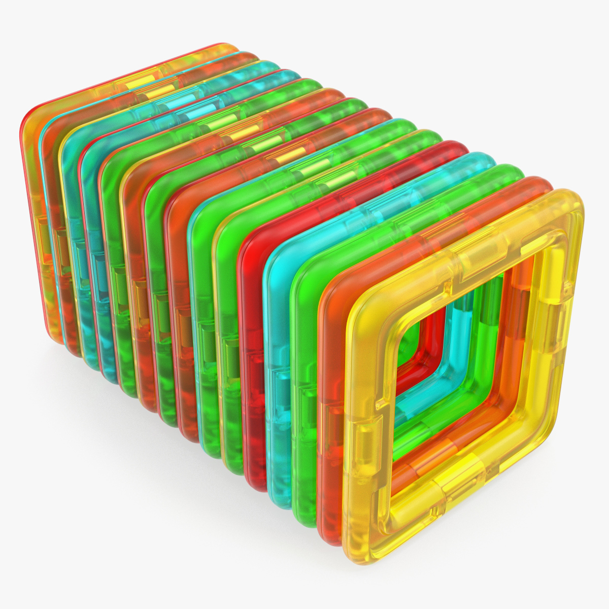 Magnetic Designer Toy Rectangles 3D Models Set