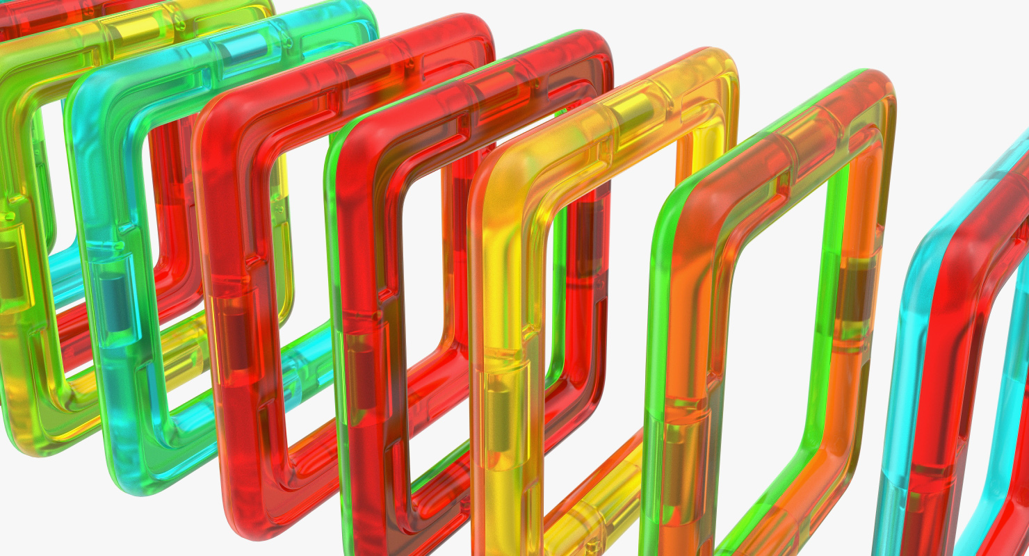 3D Magnetic Designer Toy Rectangles Set