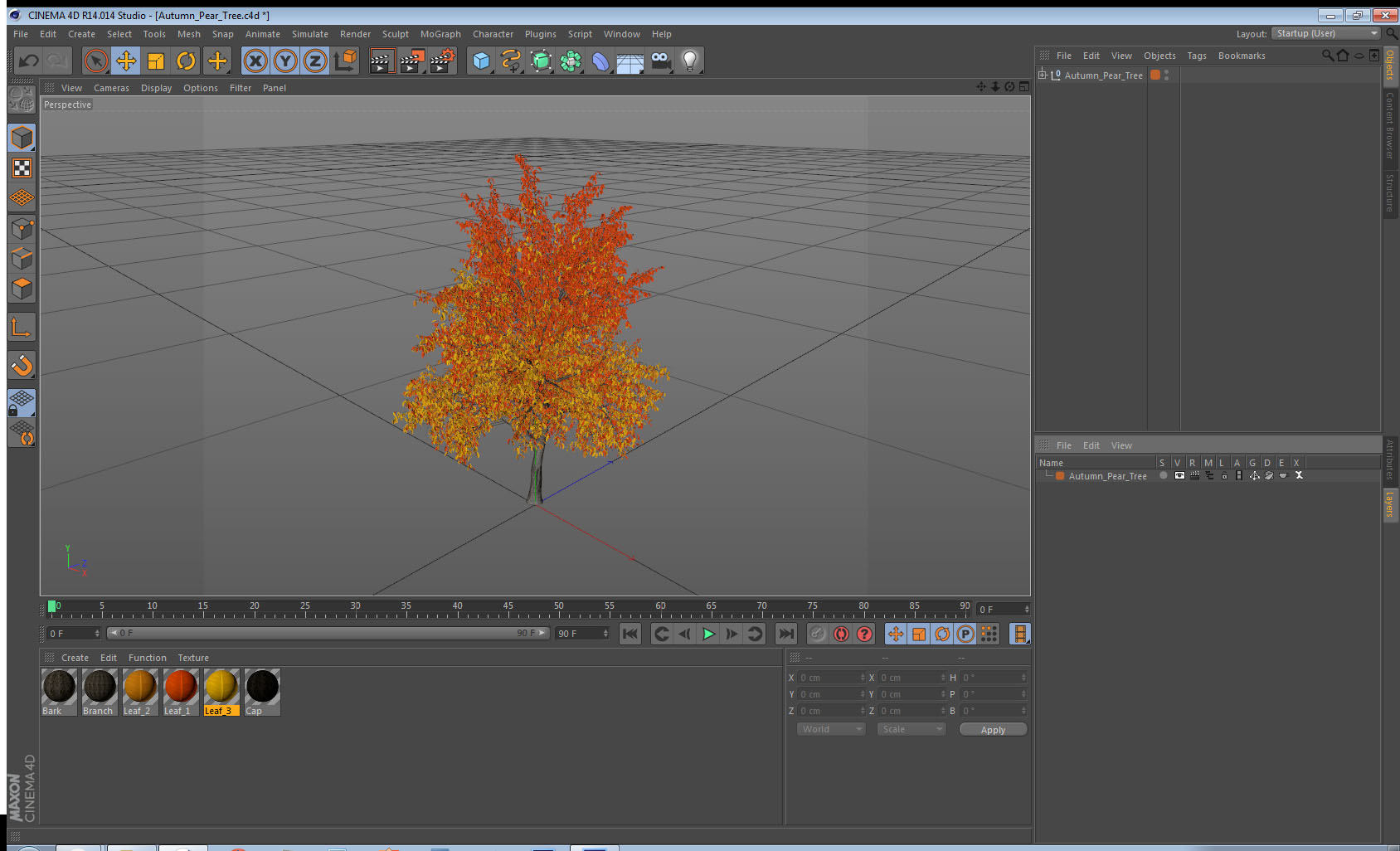 3D Autumn Pear Tree