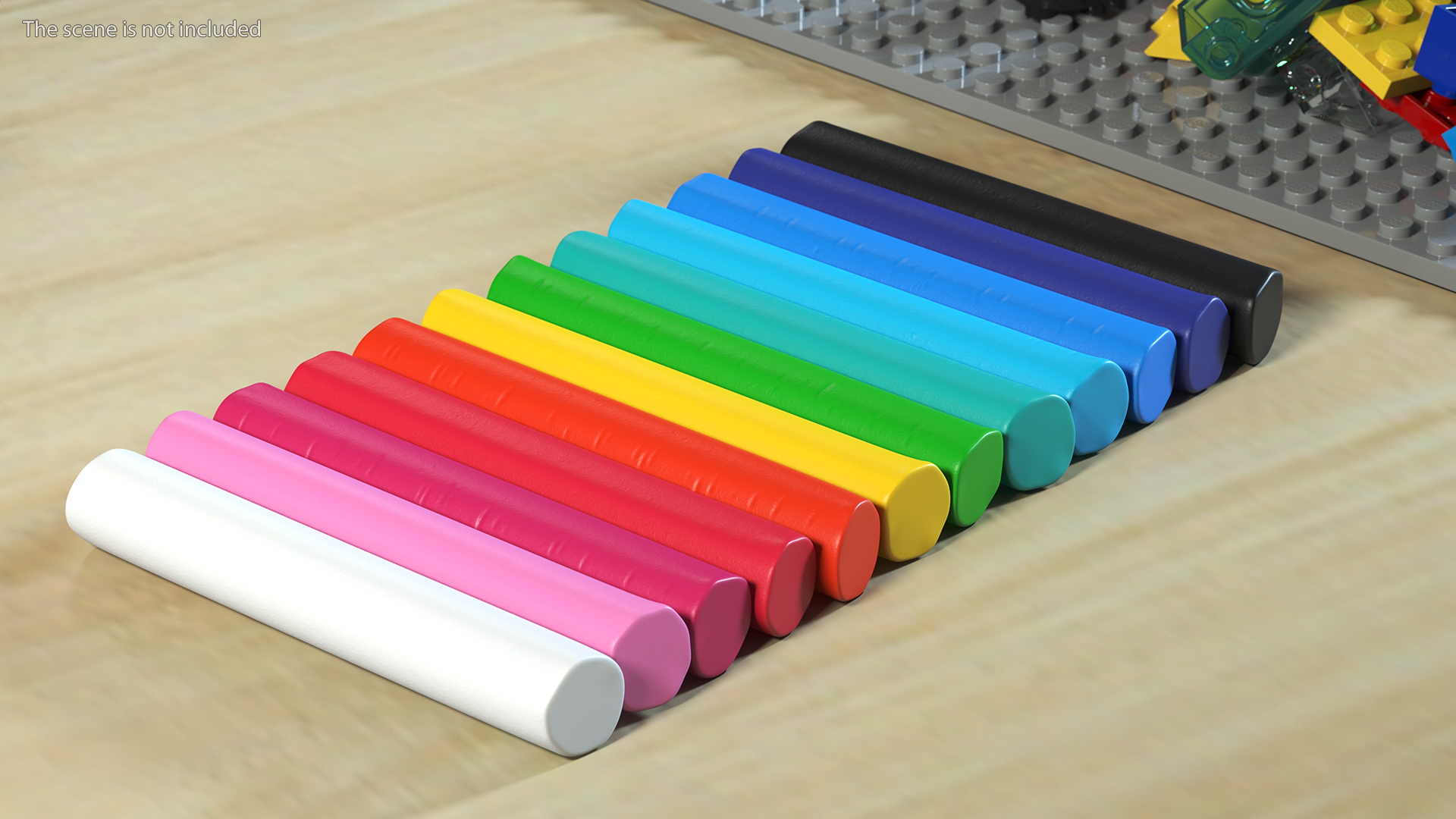 Rainbow Colors Plasticine Modeling Clay Bars 3D model